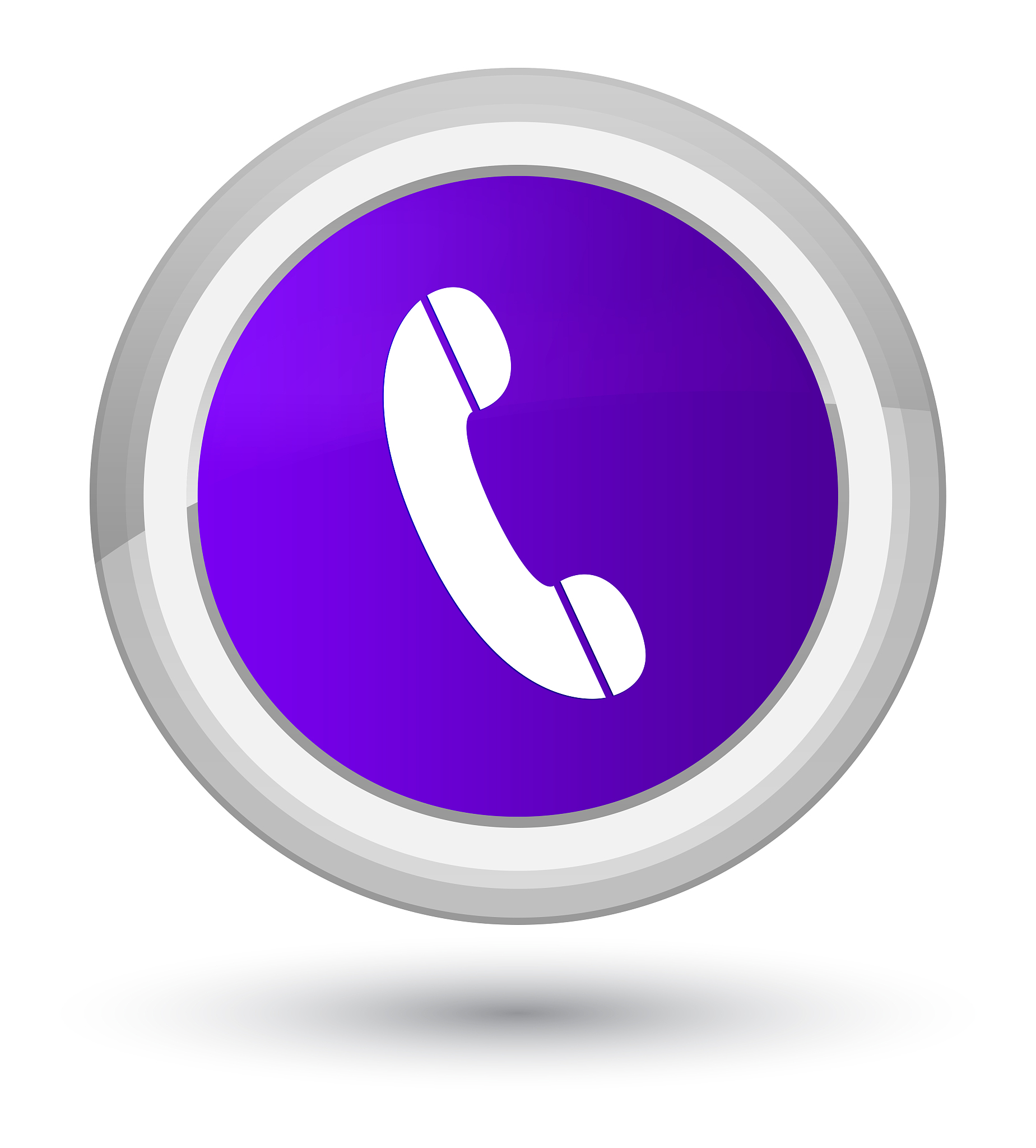 phone icon prime purple round button