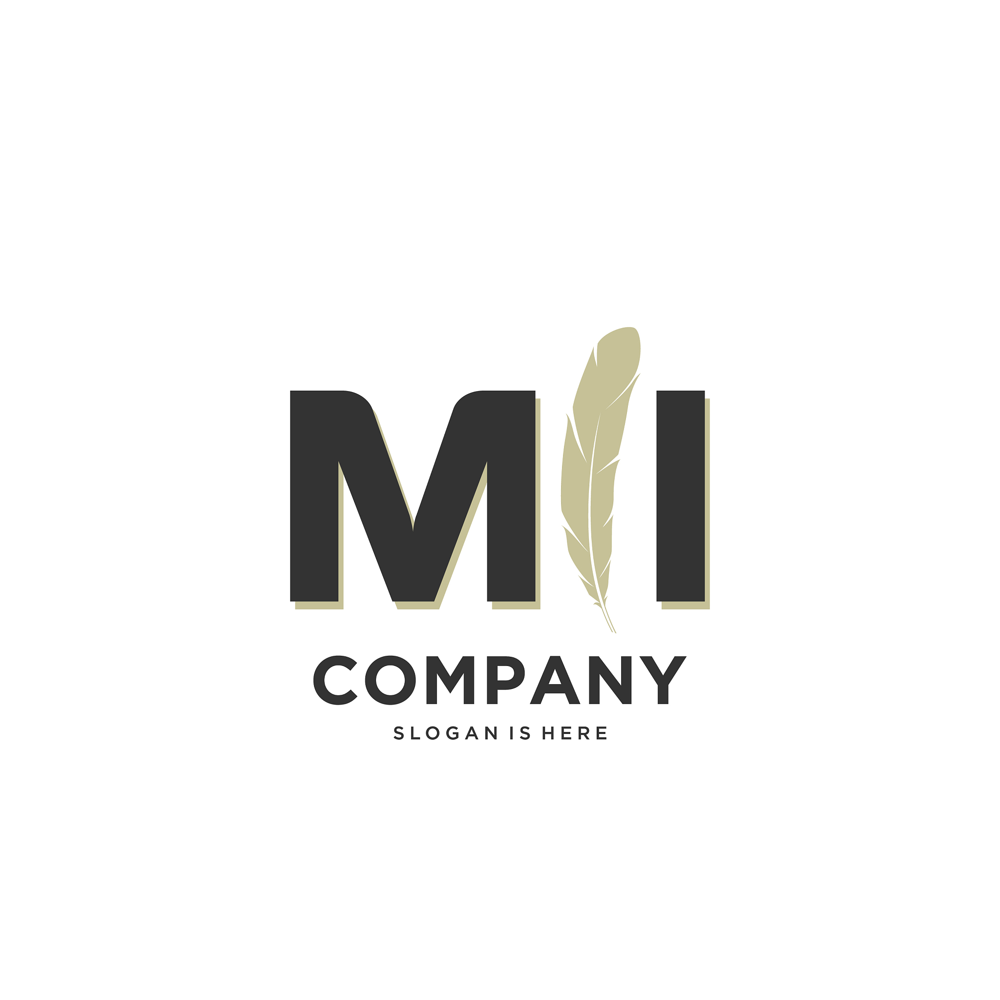 initial mi letter unique attractive creative