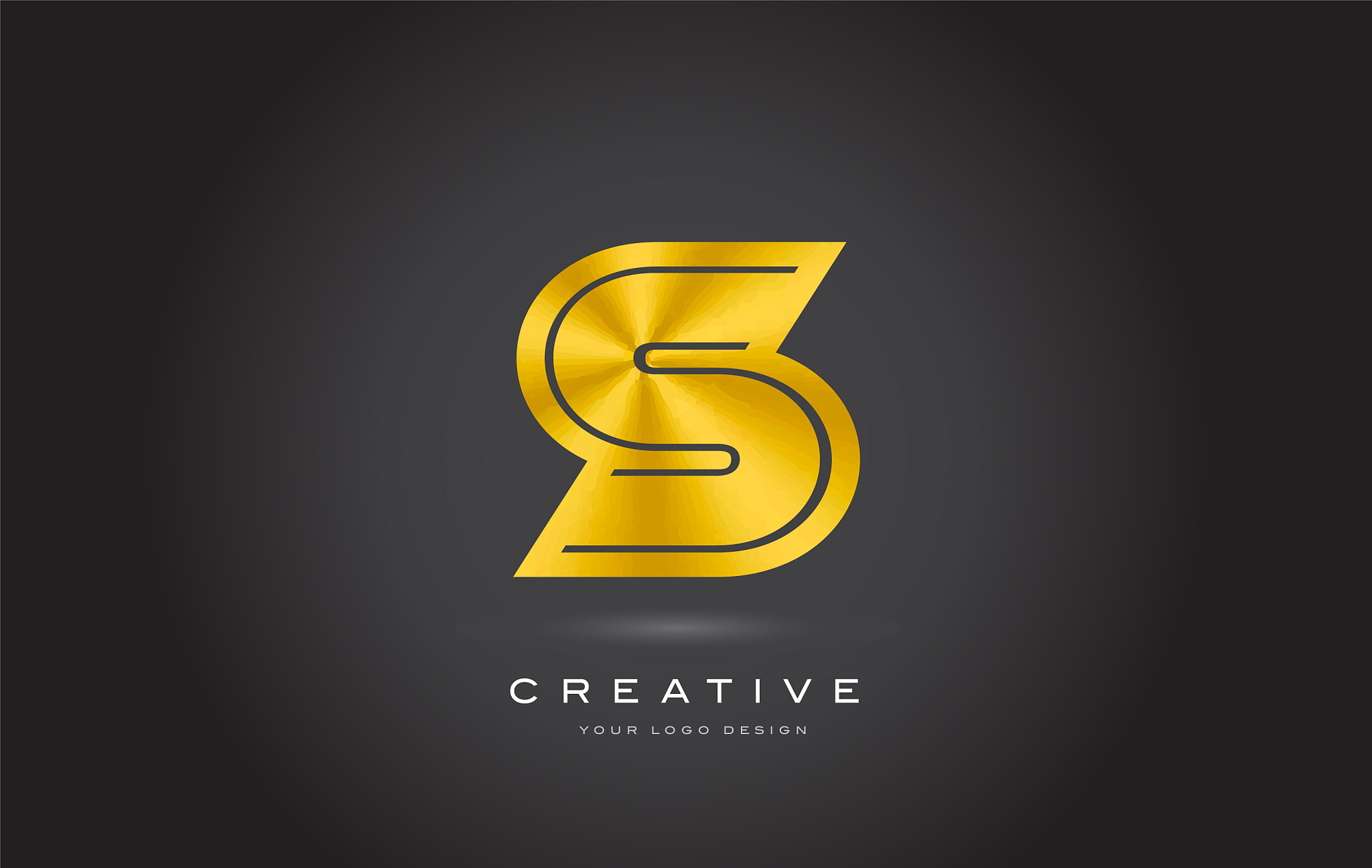 s gold letter monogram logo design modern s