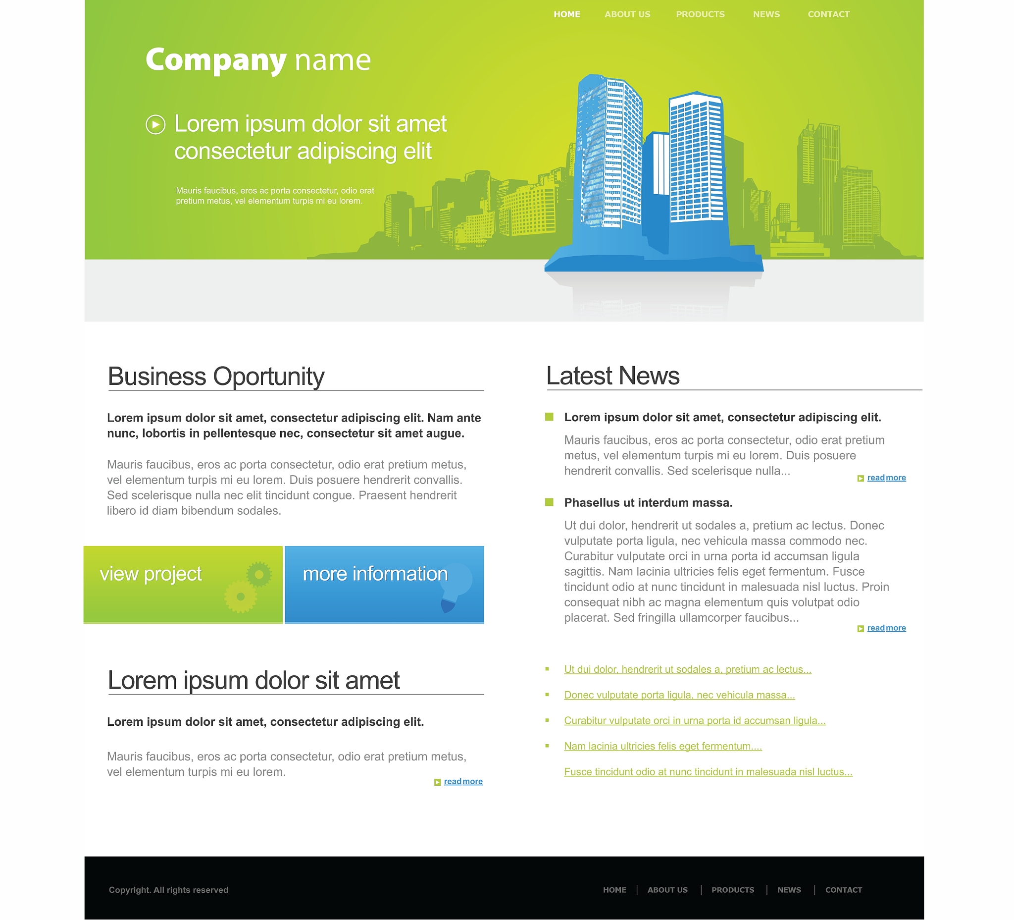 website template with city