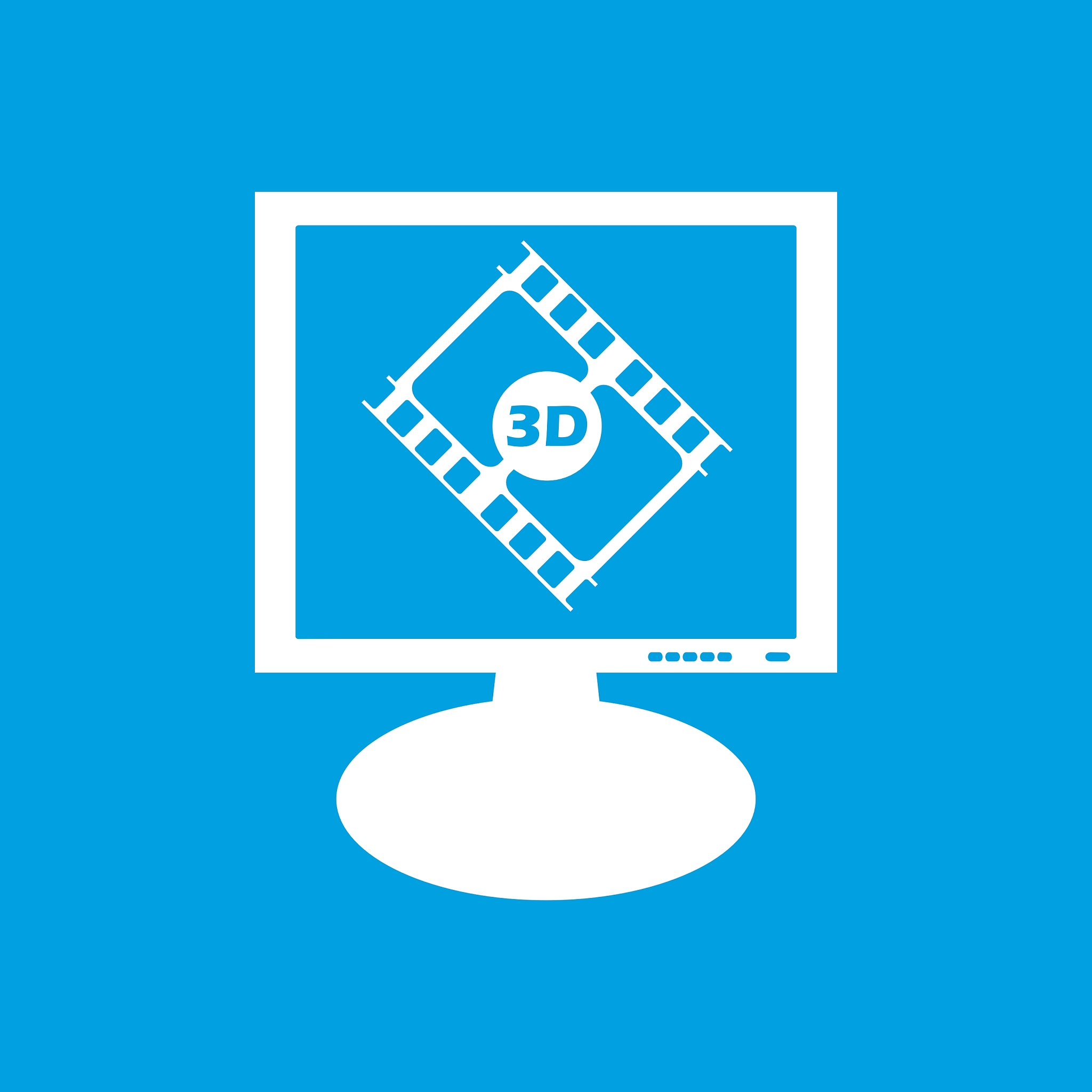 3d movie monitor icon