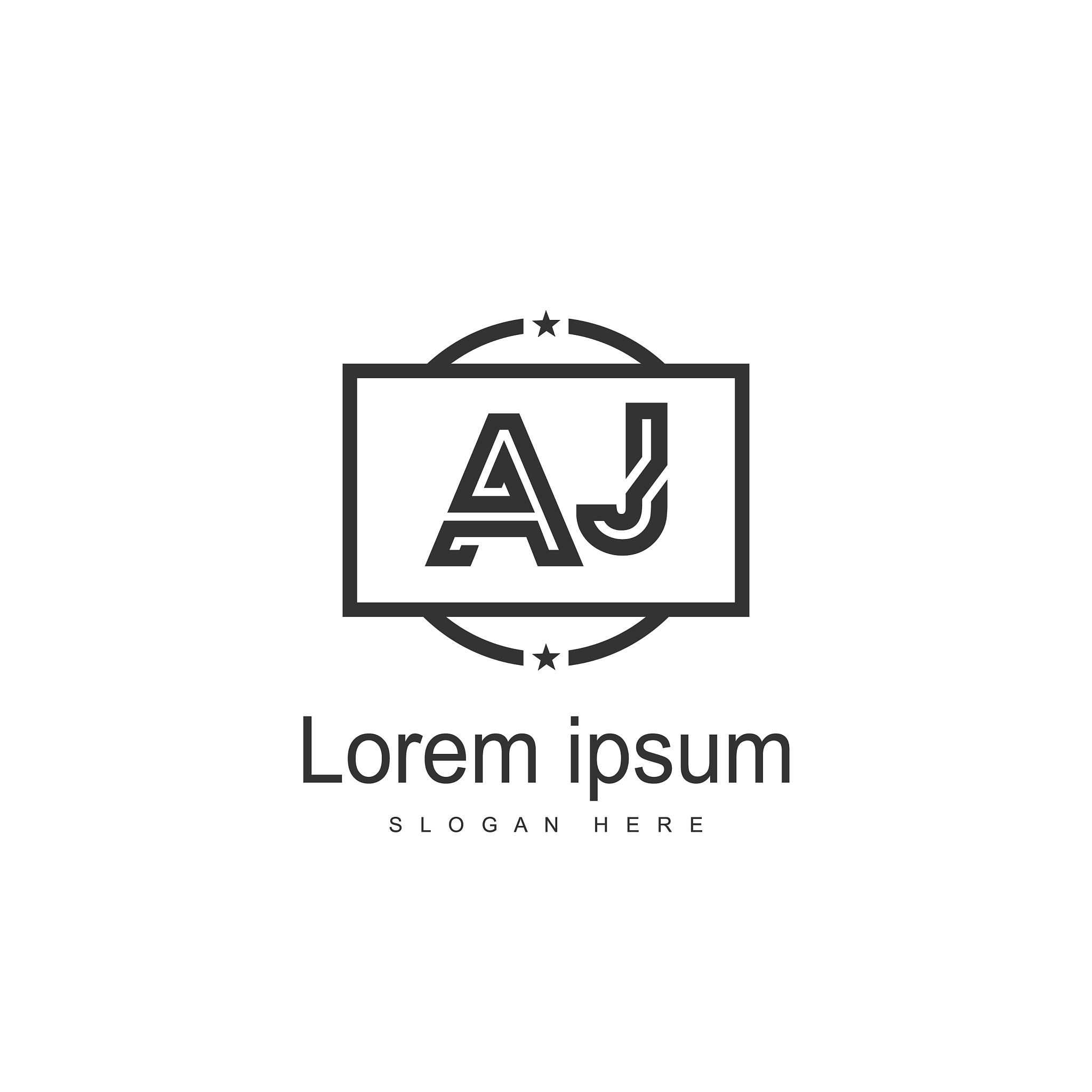 initial letter aj logo template design