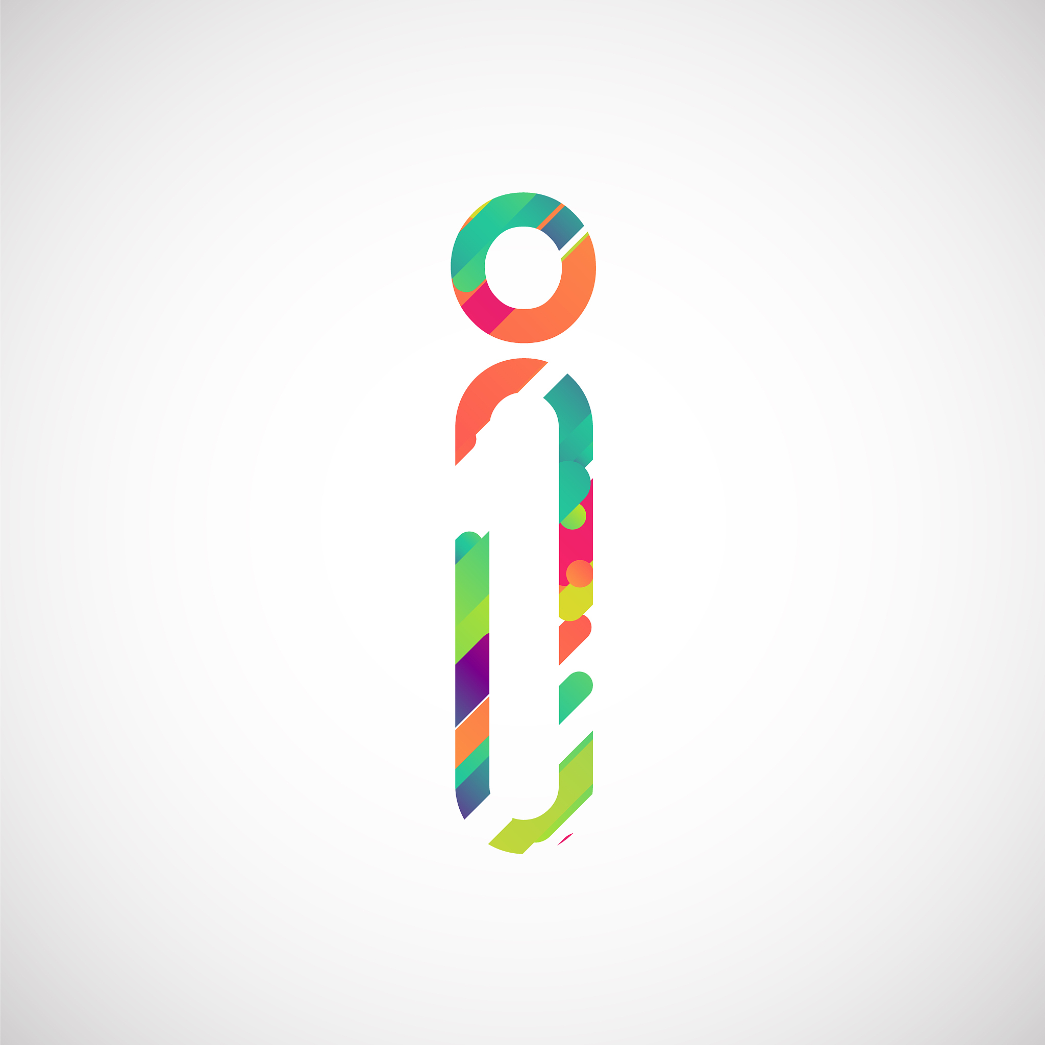 colorful character from a typeset, vector illustration