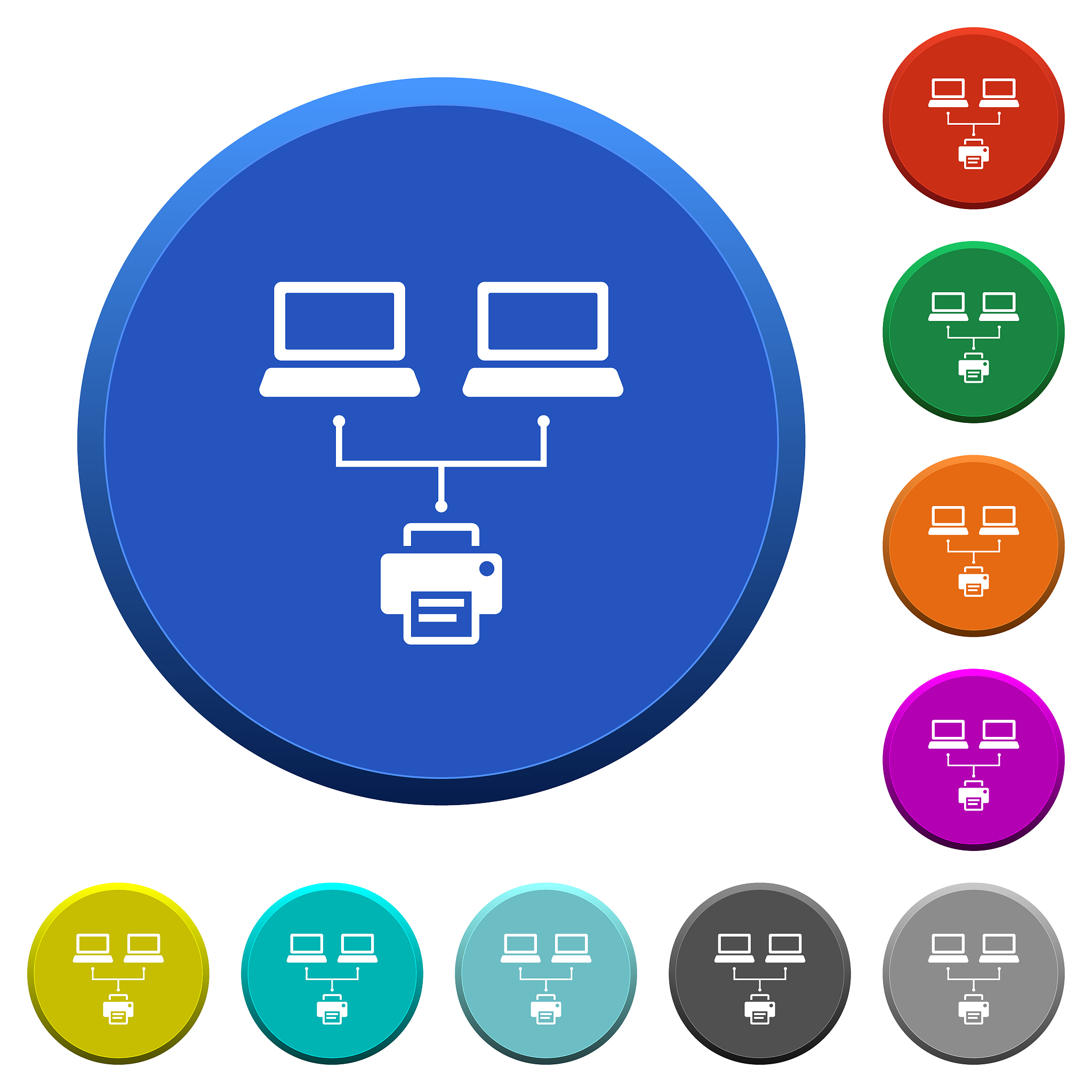 network printing beveled buttons