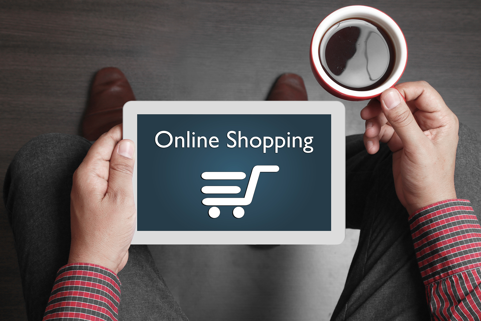 businessman doing online shopping