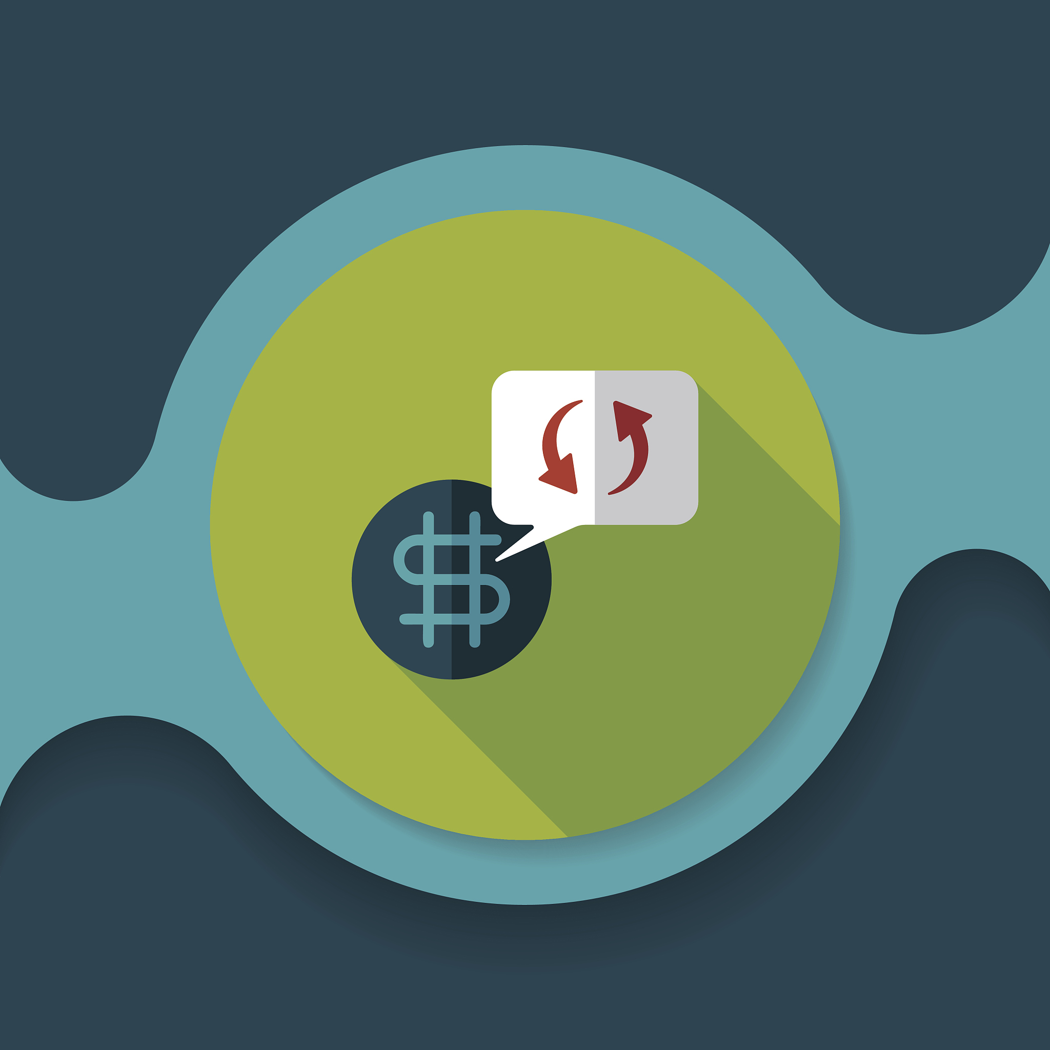 currency exchange flat icon with long shadow,eps10