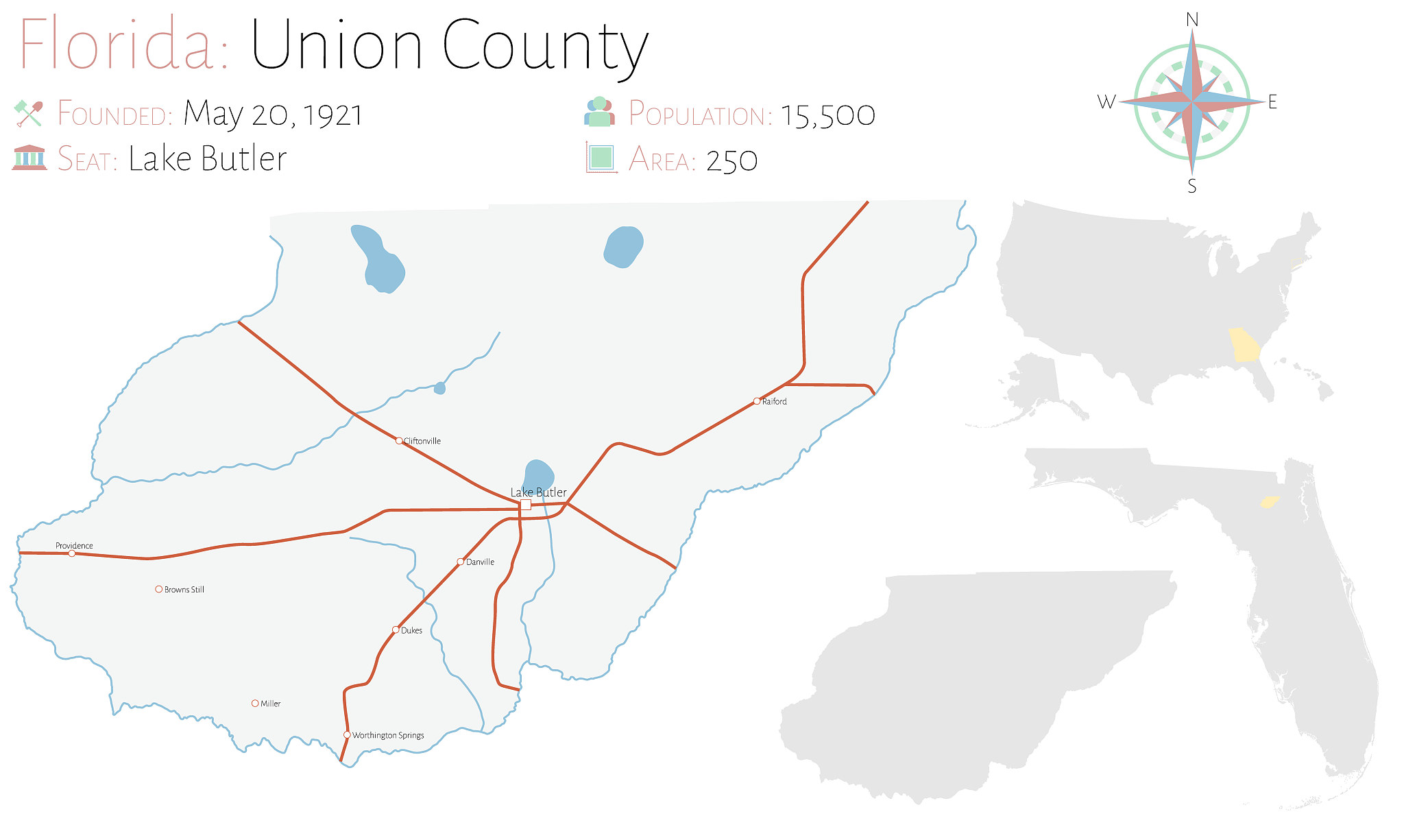 map of union county in florida
