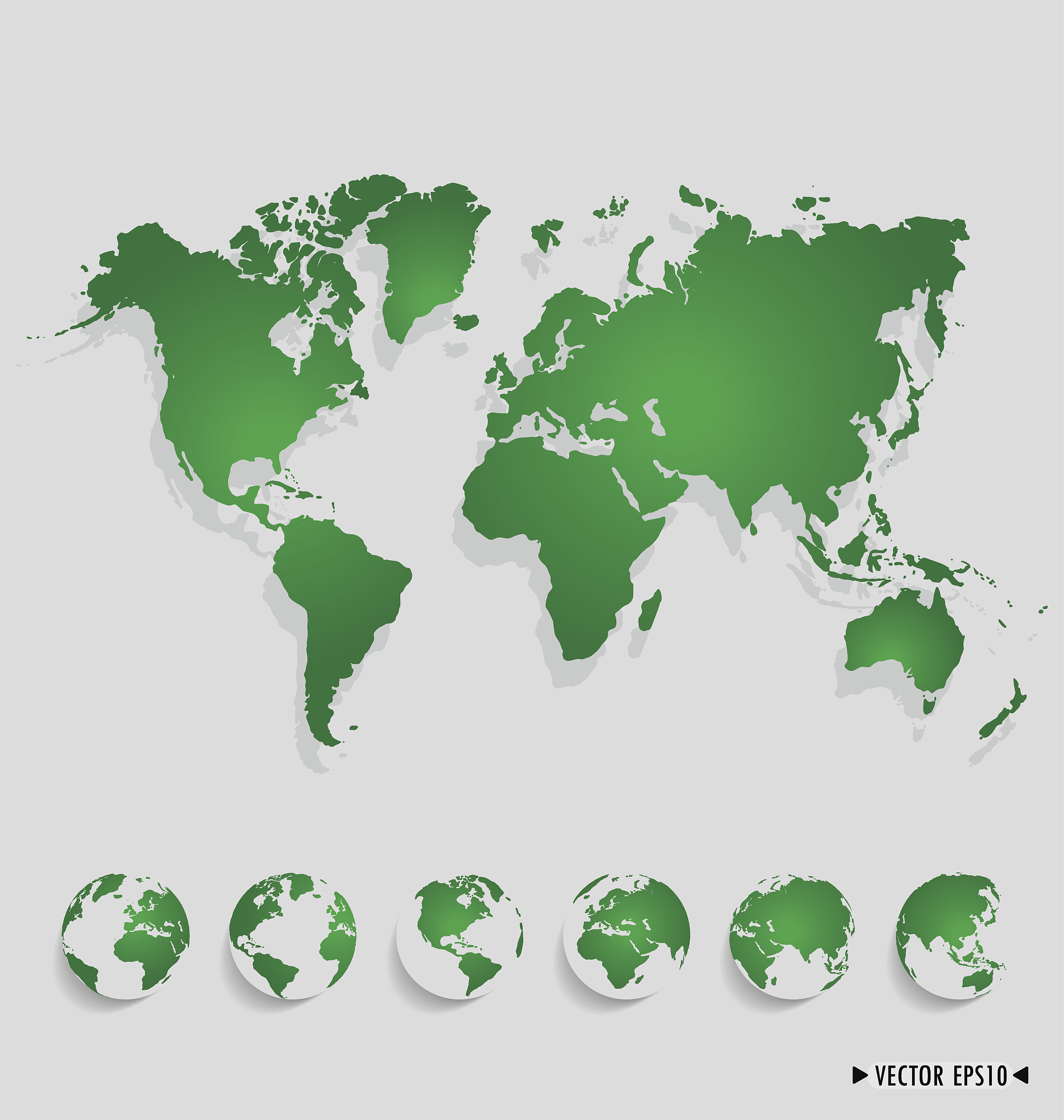world map and earth globes. vector illustration.