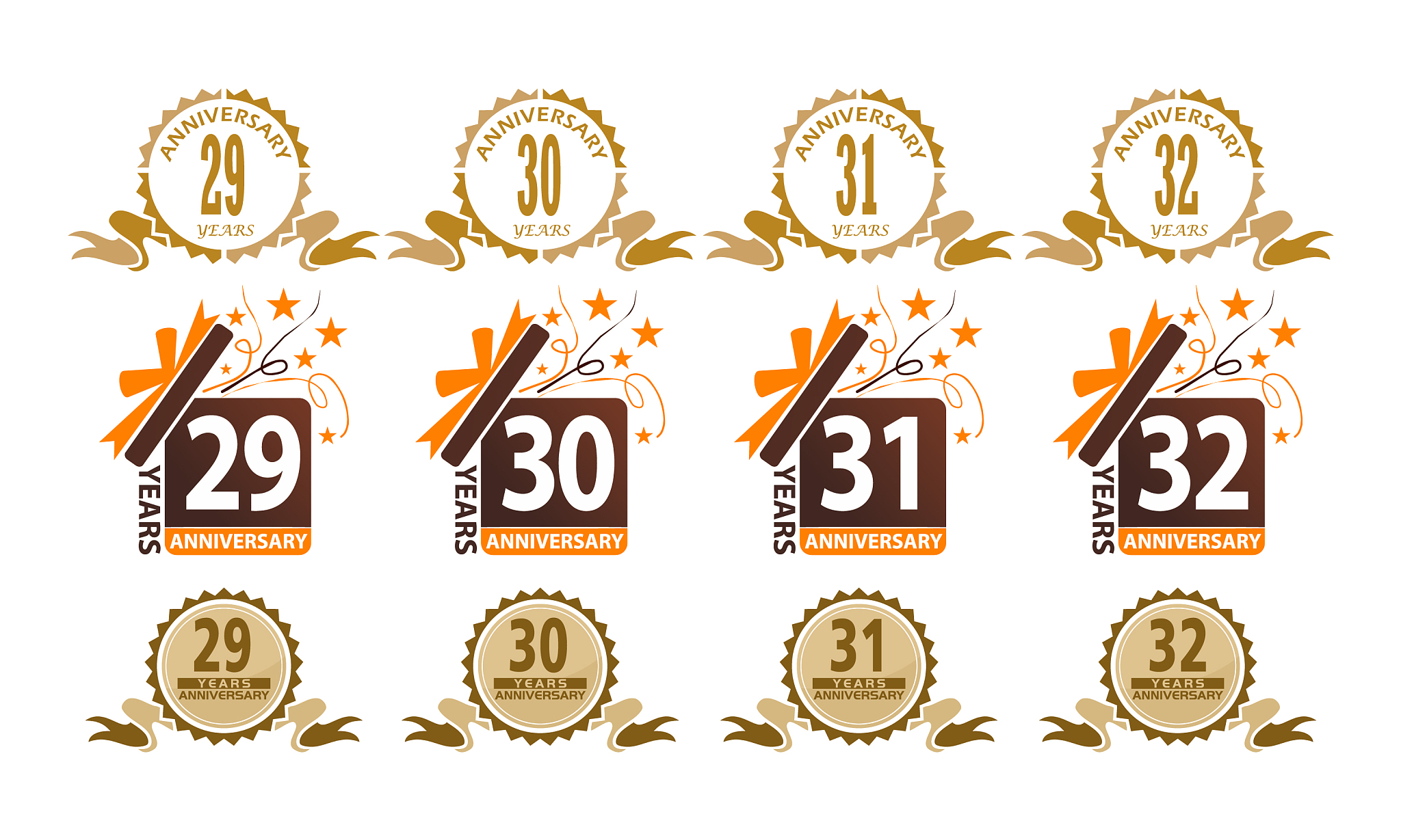 ribbon anniversary template set