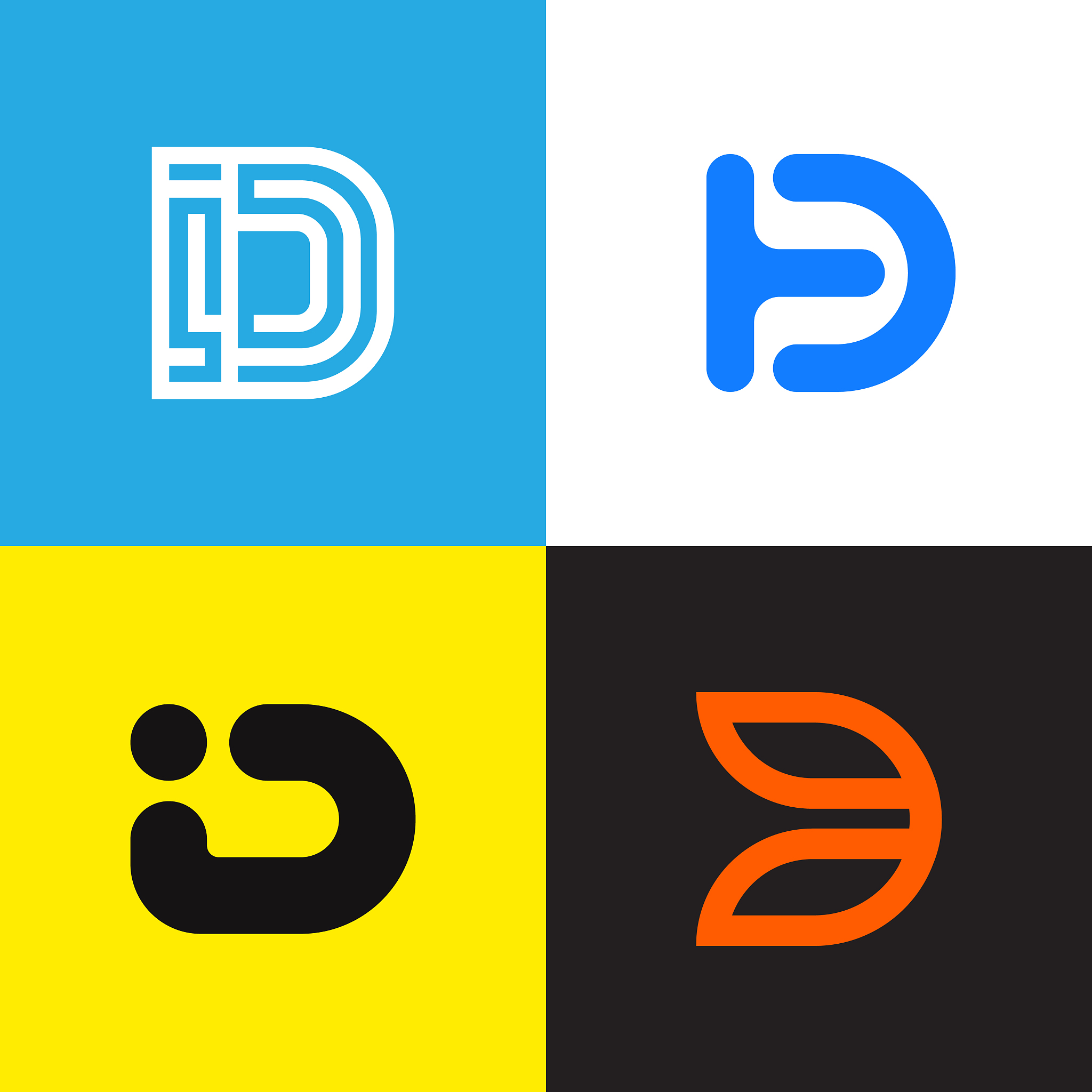 d letter   collection vector design. set of simple company   ico