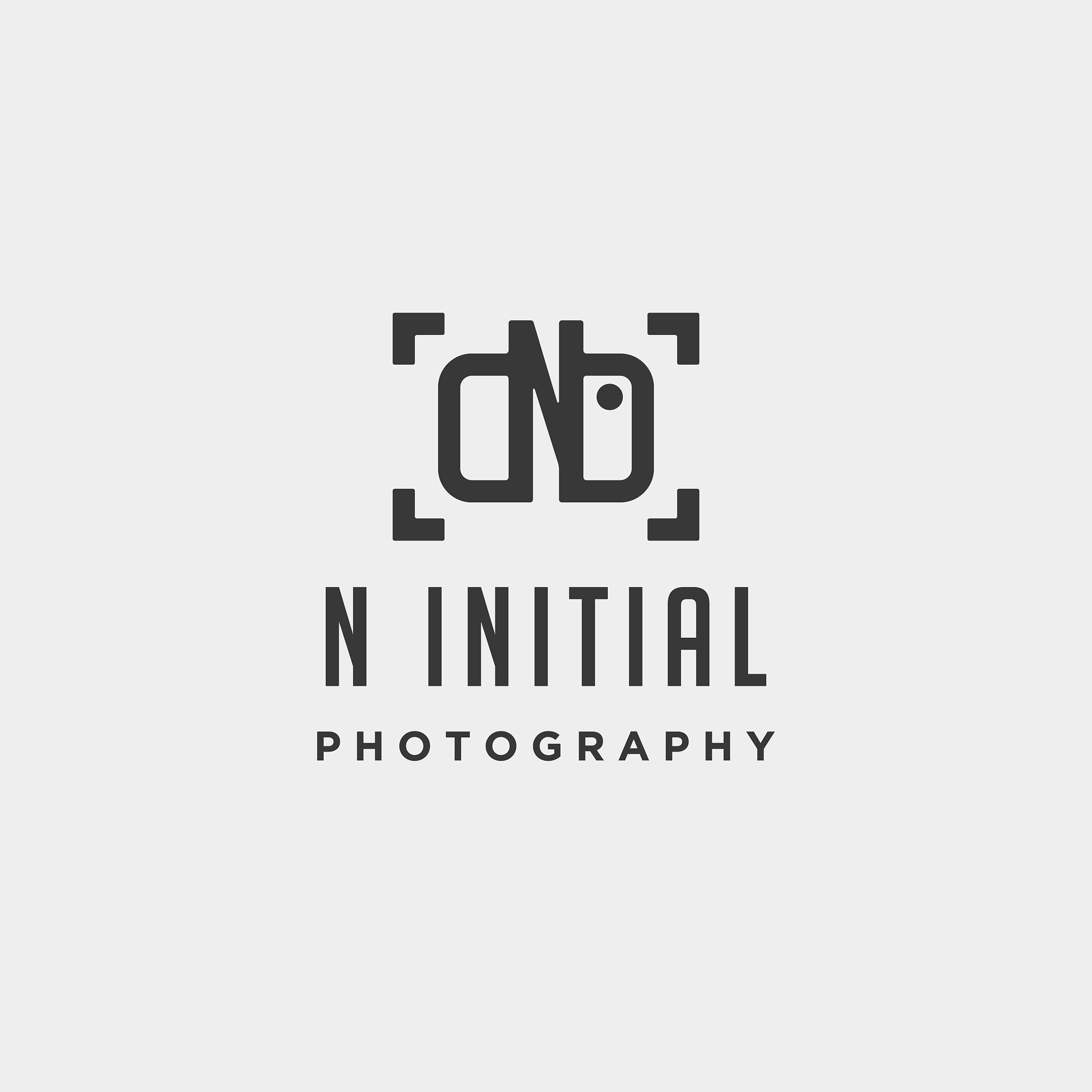 n initial photography logo template design