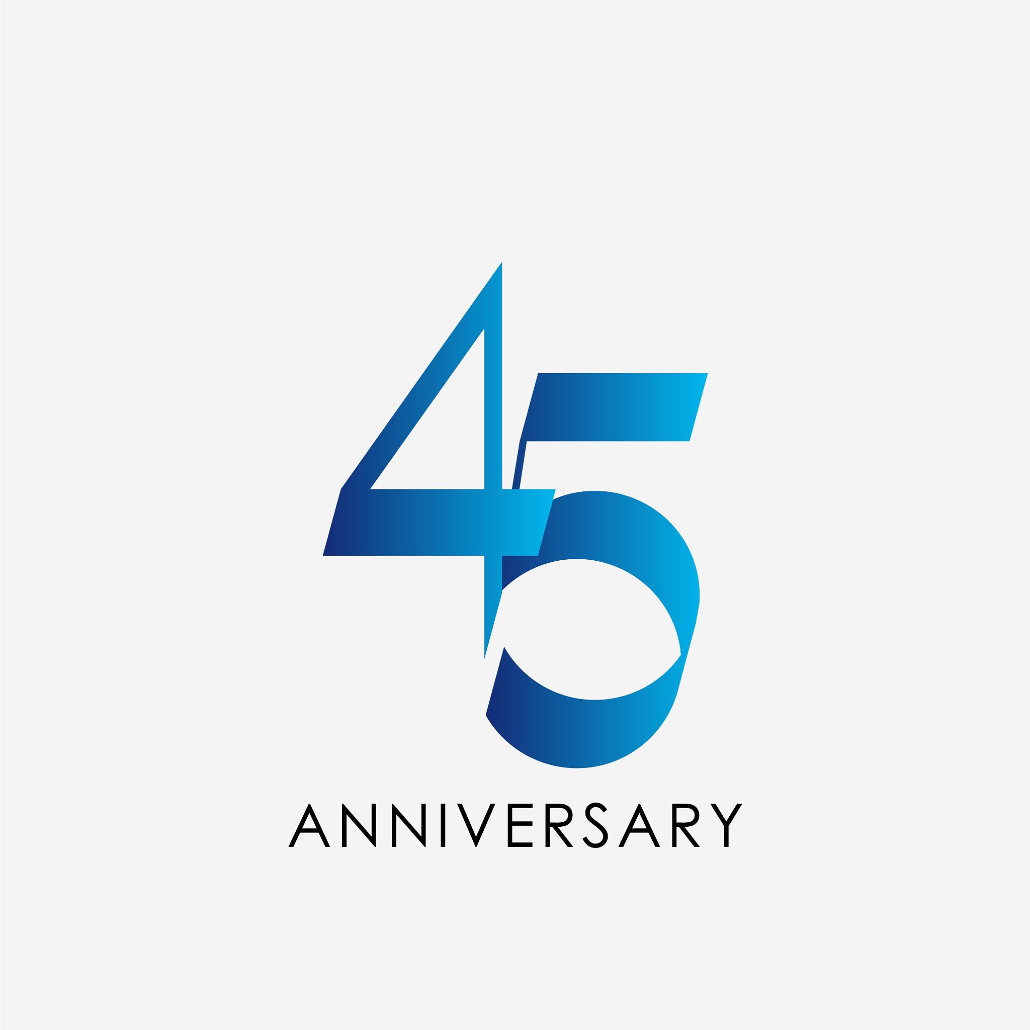 45 years anniversary celebration template design