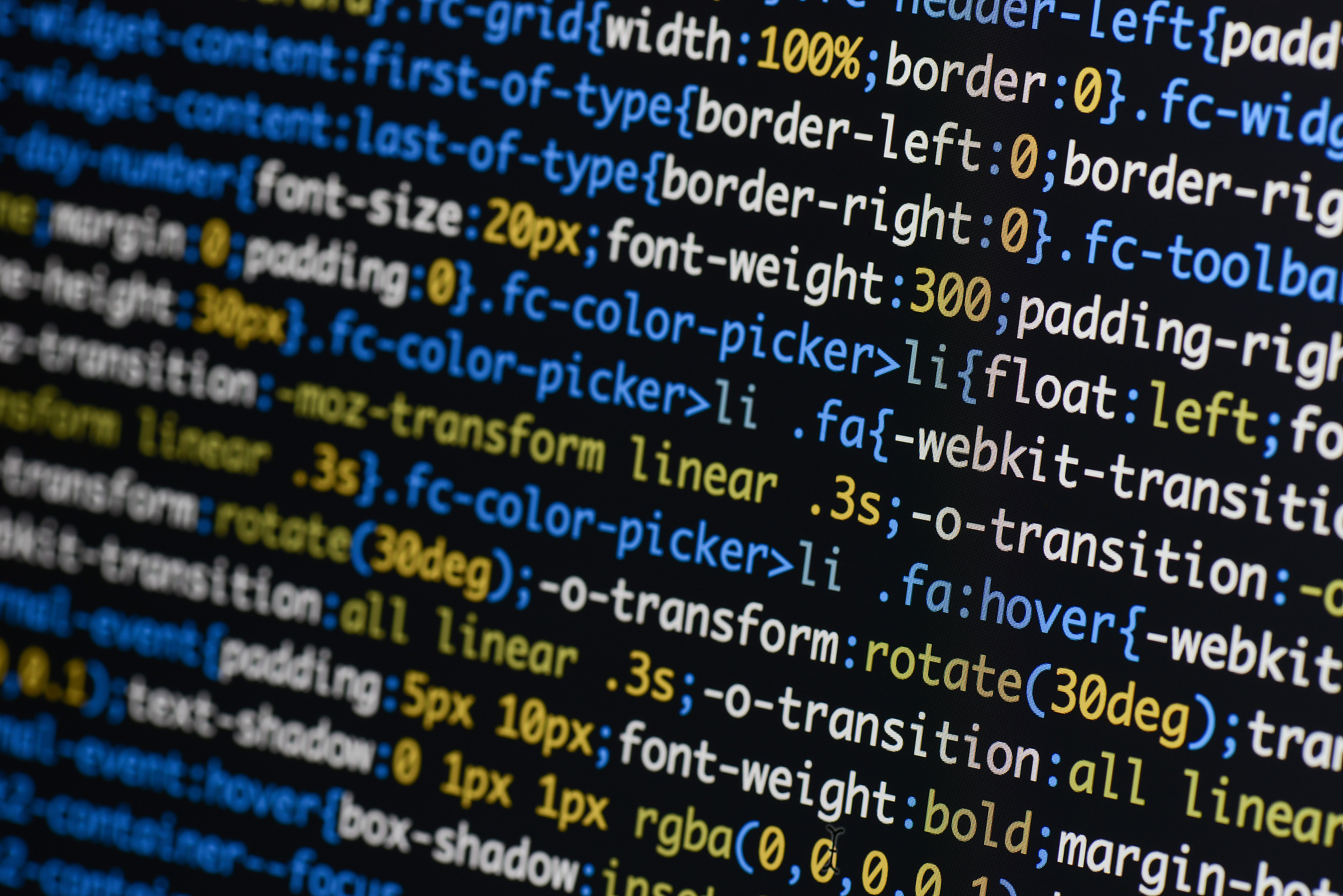 real css code developing screen. programing workflow abstract al