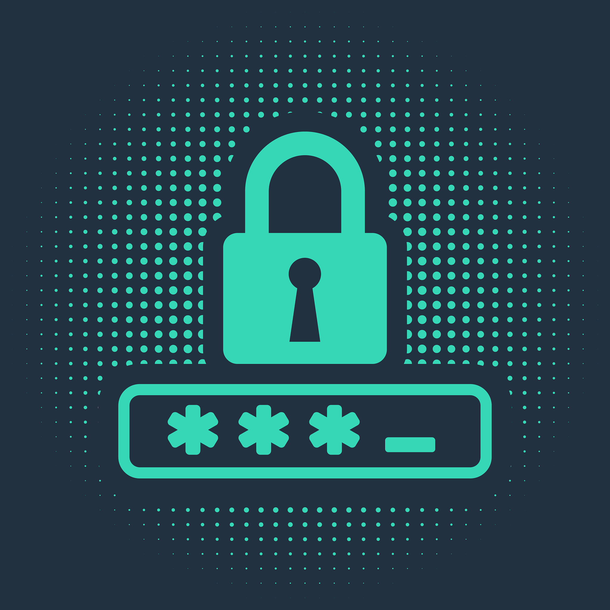 green password protection and safety access icon