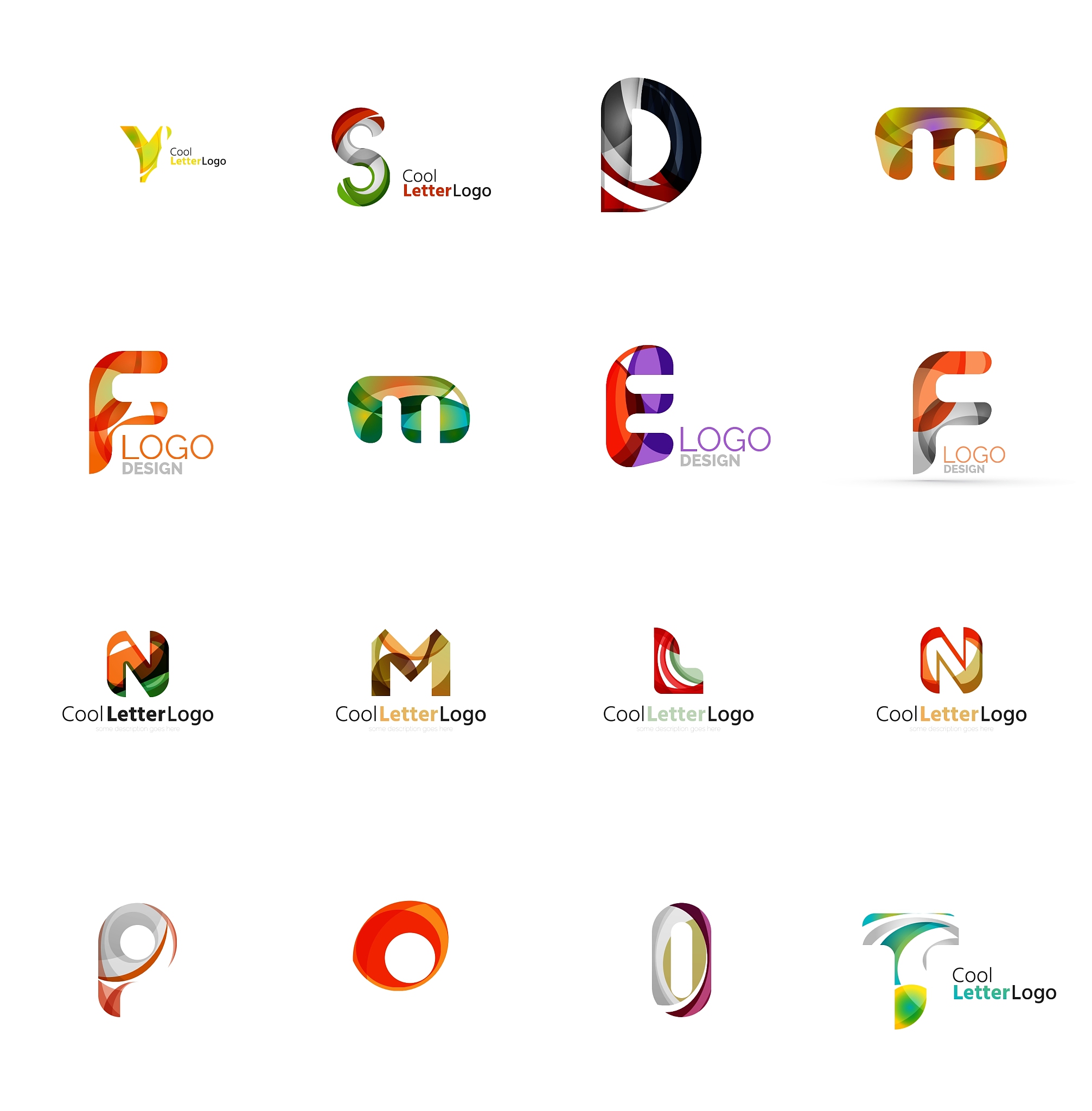 set of universal company logo ideas business icon