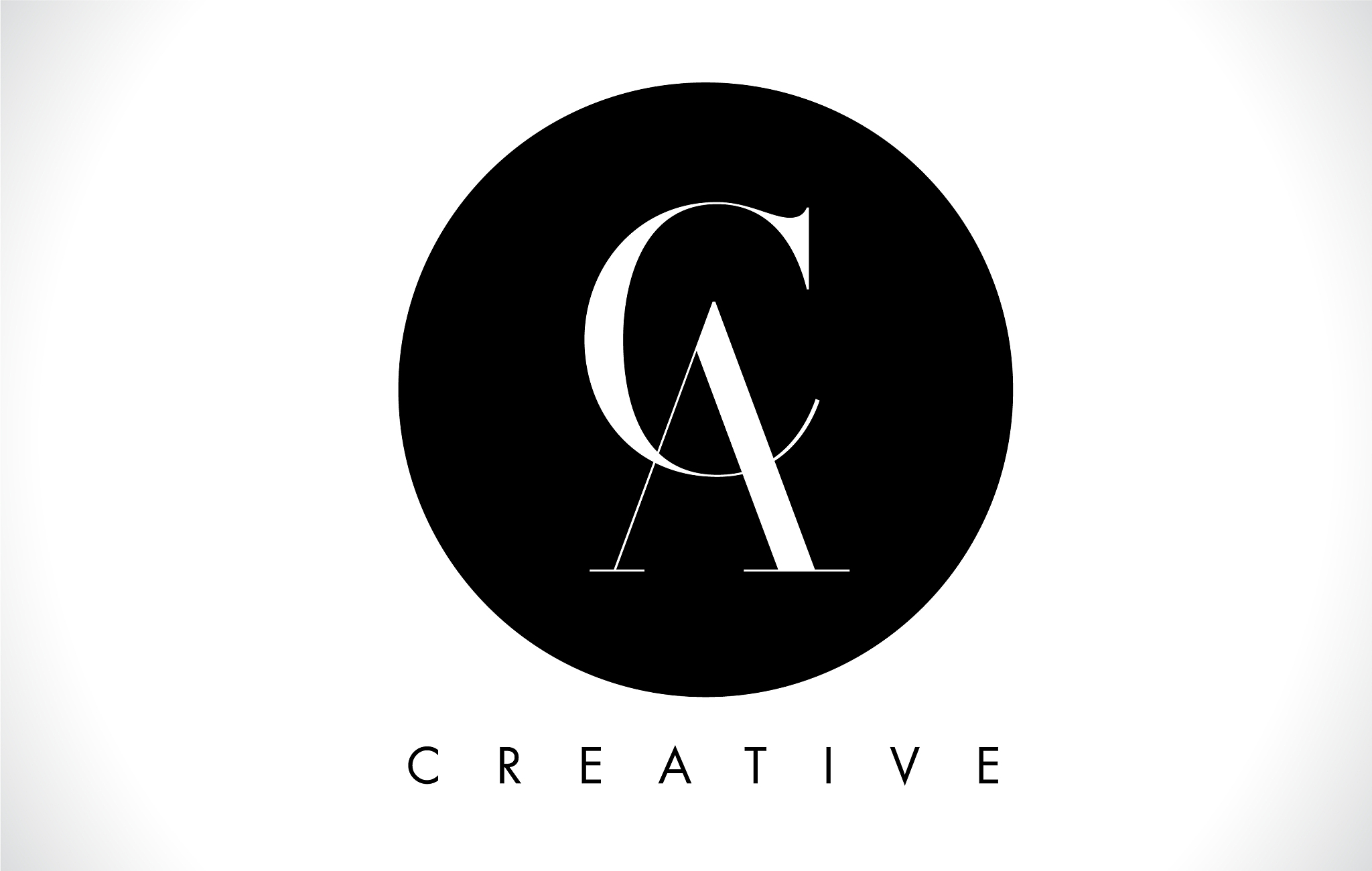 ca letter design logo with black and white colors