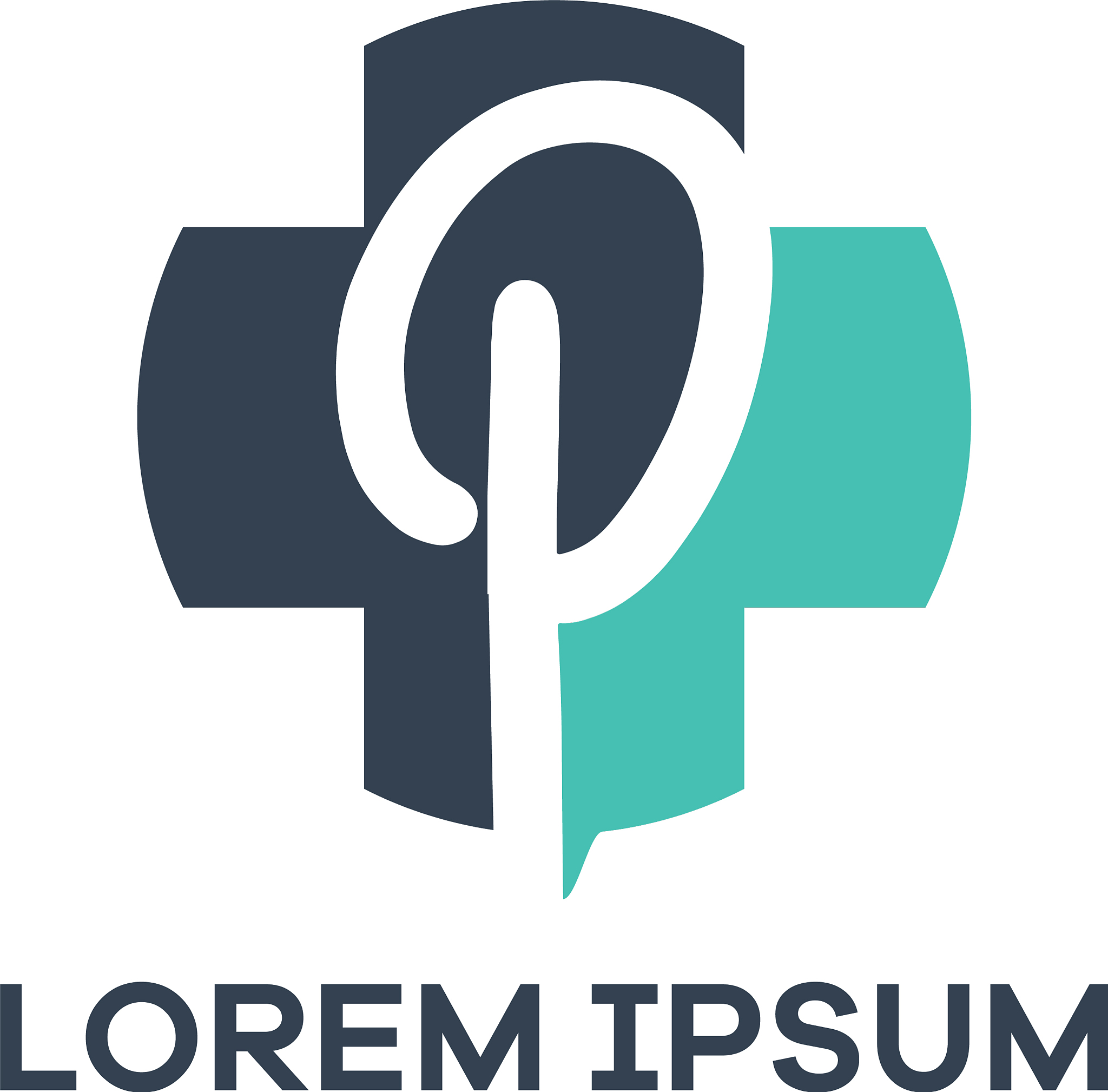 p letter logo design letter p in plus