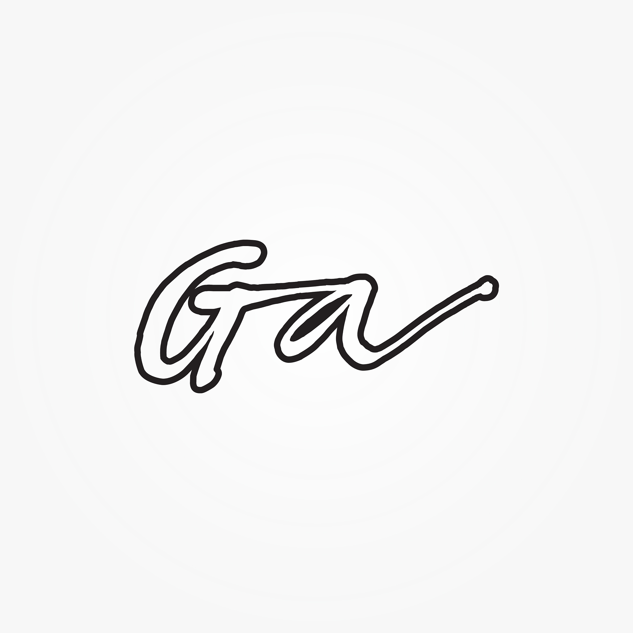 g a script letter logo design