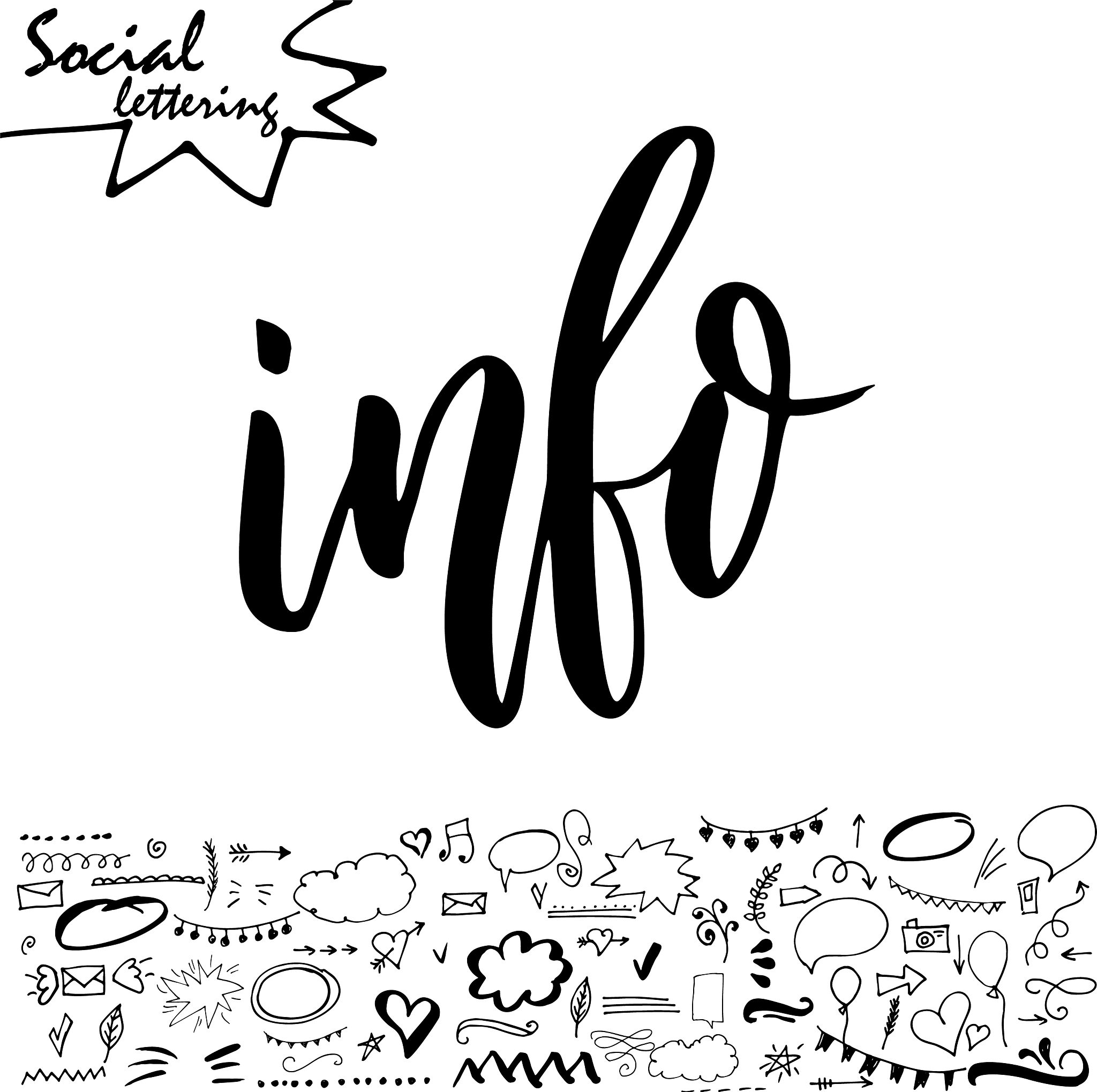 social media word lettering for your blog