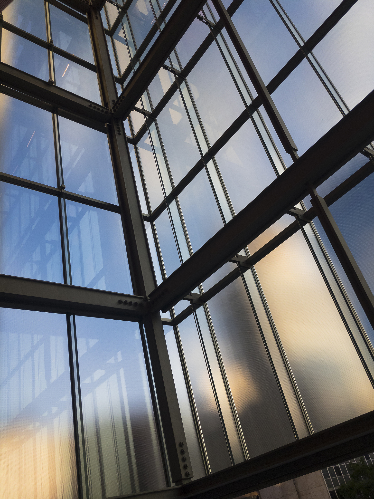 sunset through windows
