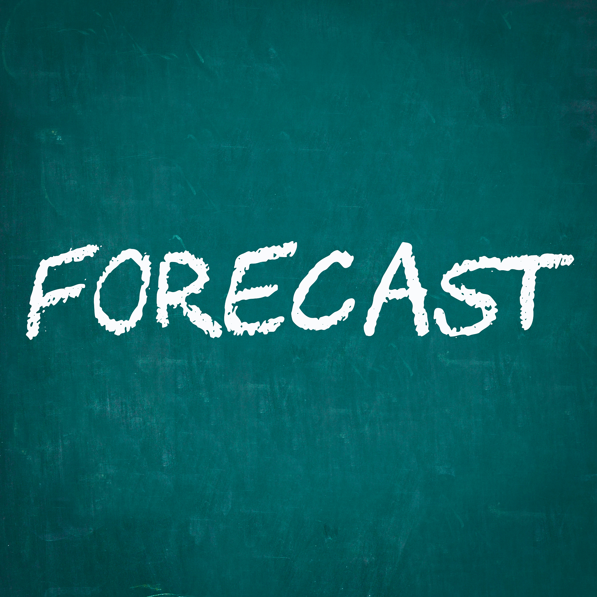 forecast written on chalkboard