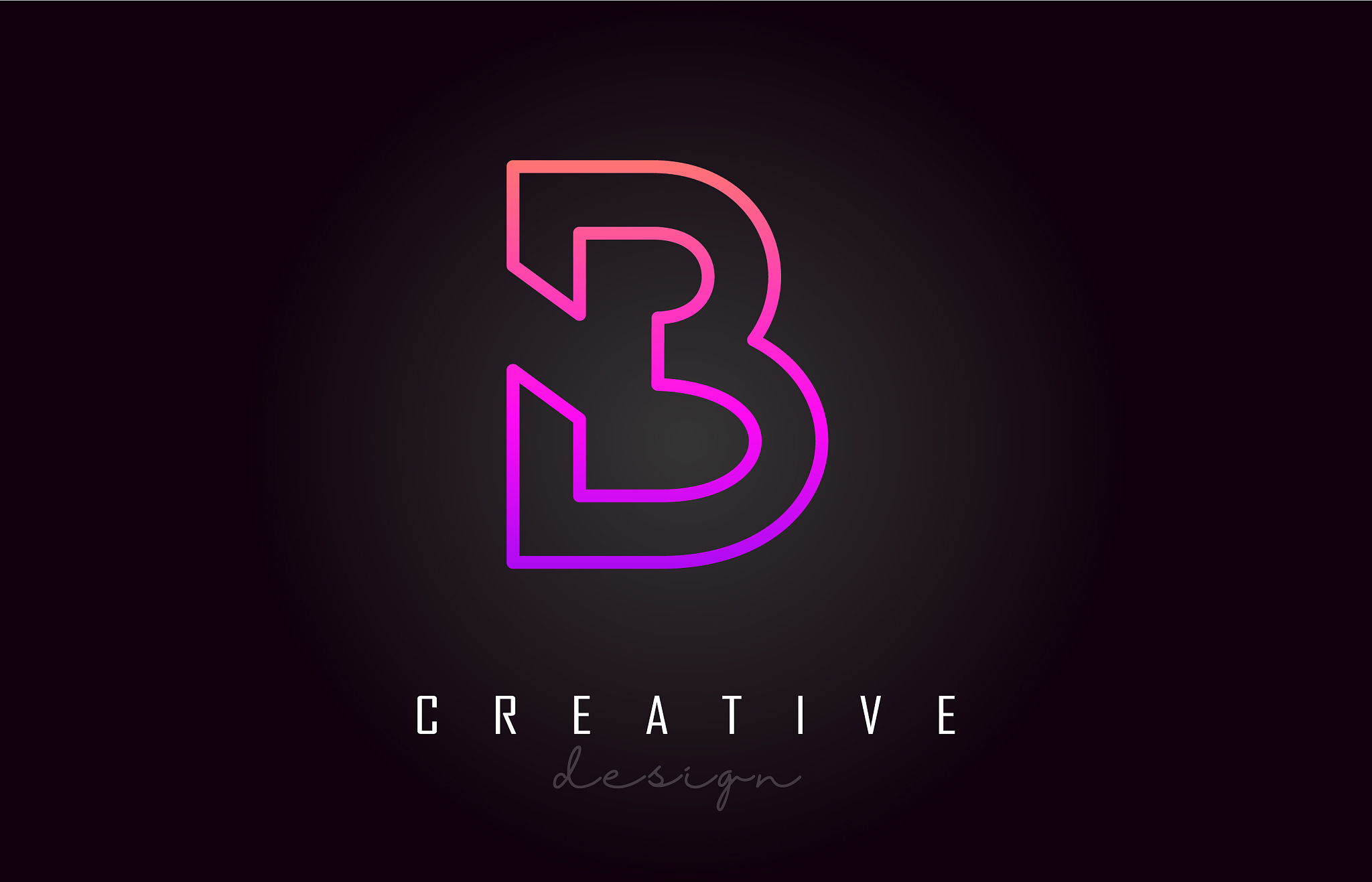 b purple letter logo monogram design creative b