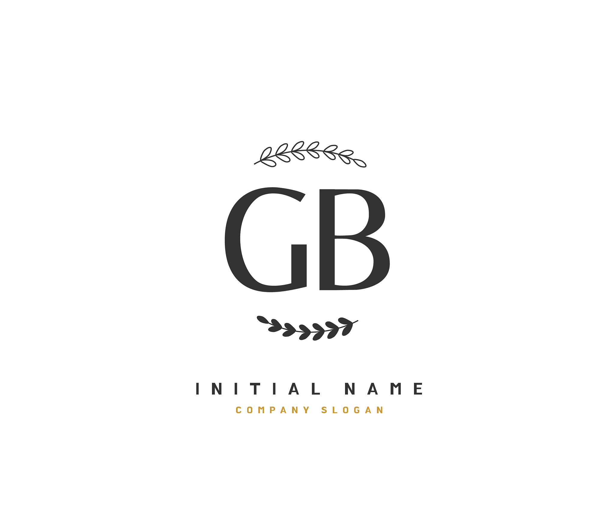 g b gb beauty initial logo handwriting logo of