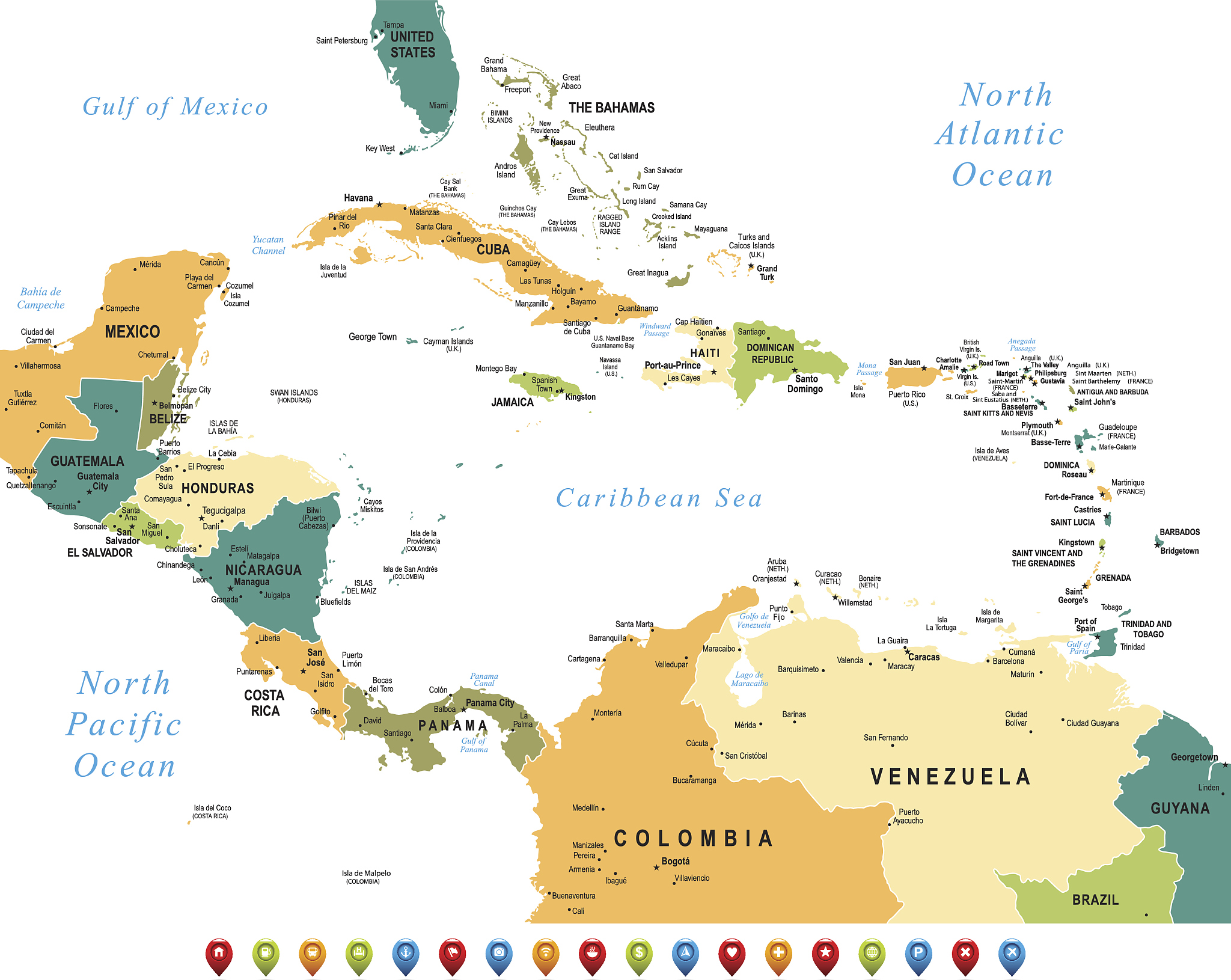 map of central america