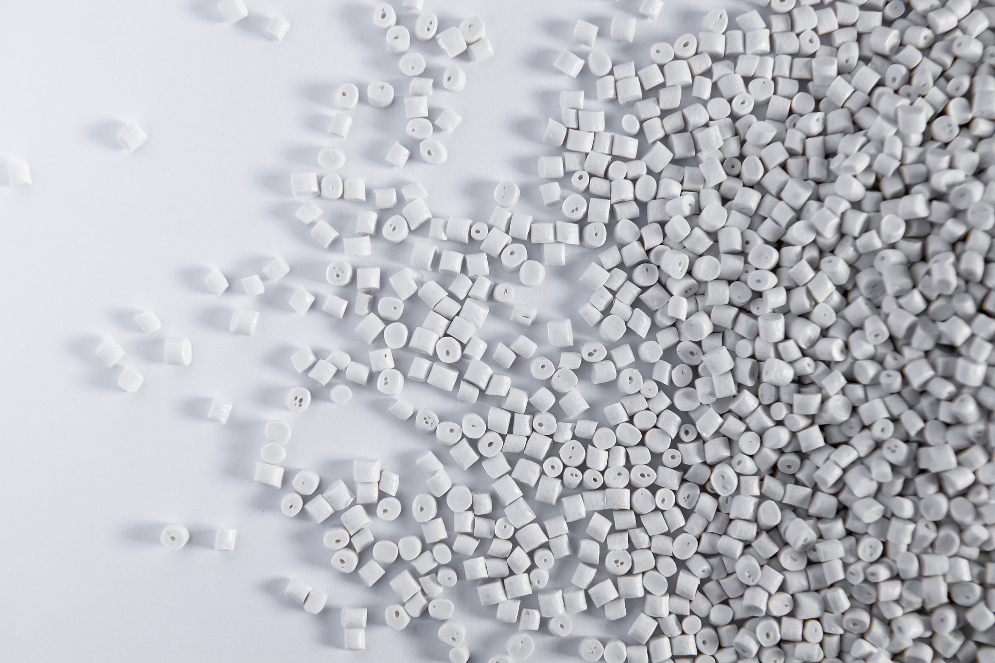 polypropylene granule close-up background texture. plastic resin