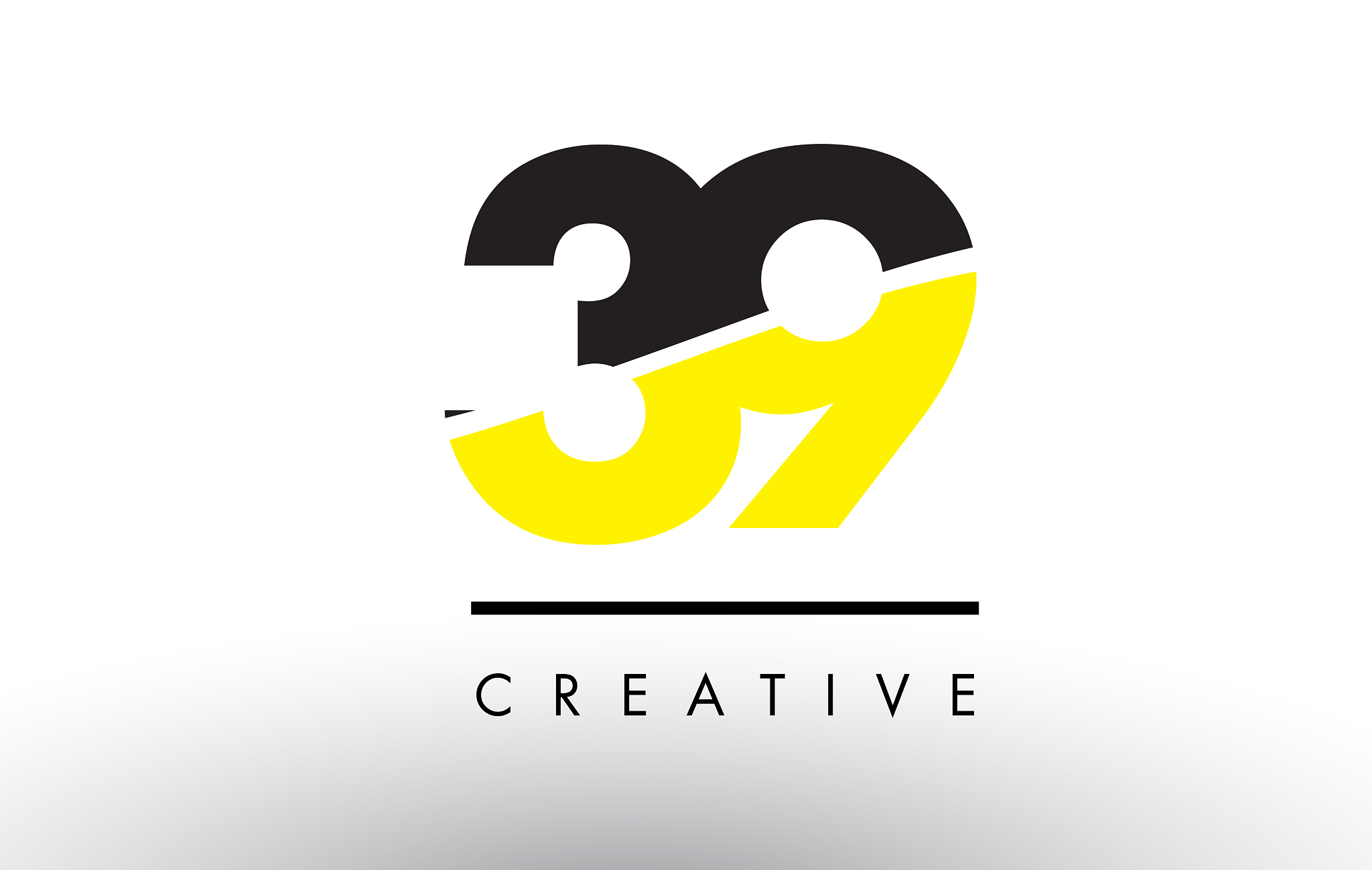 39 black and yellow number logo design
