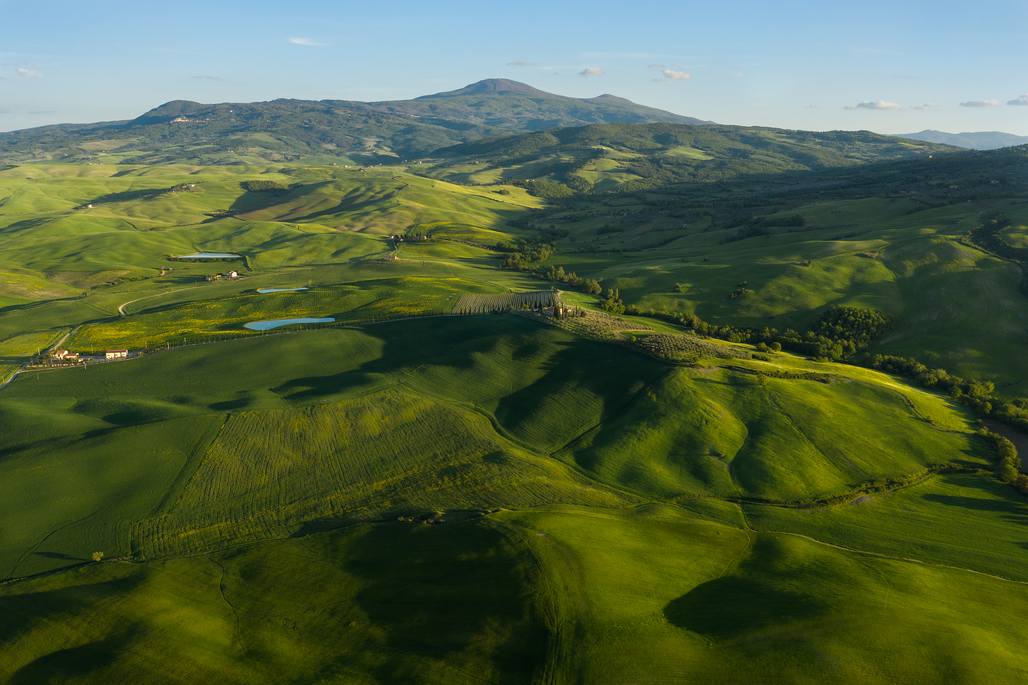 beautiful aerial view of the scenic landscape of tuscany.