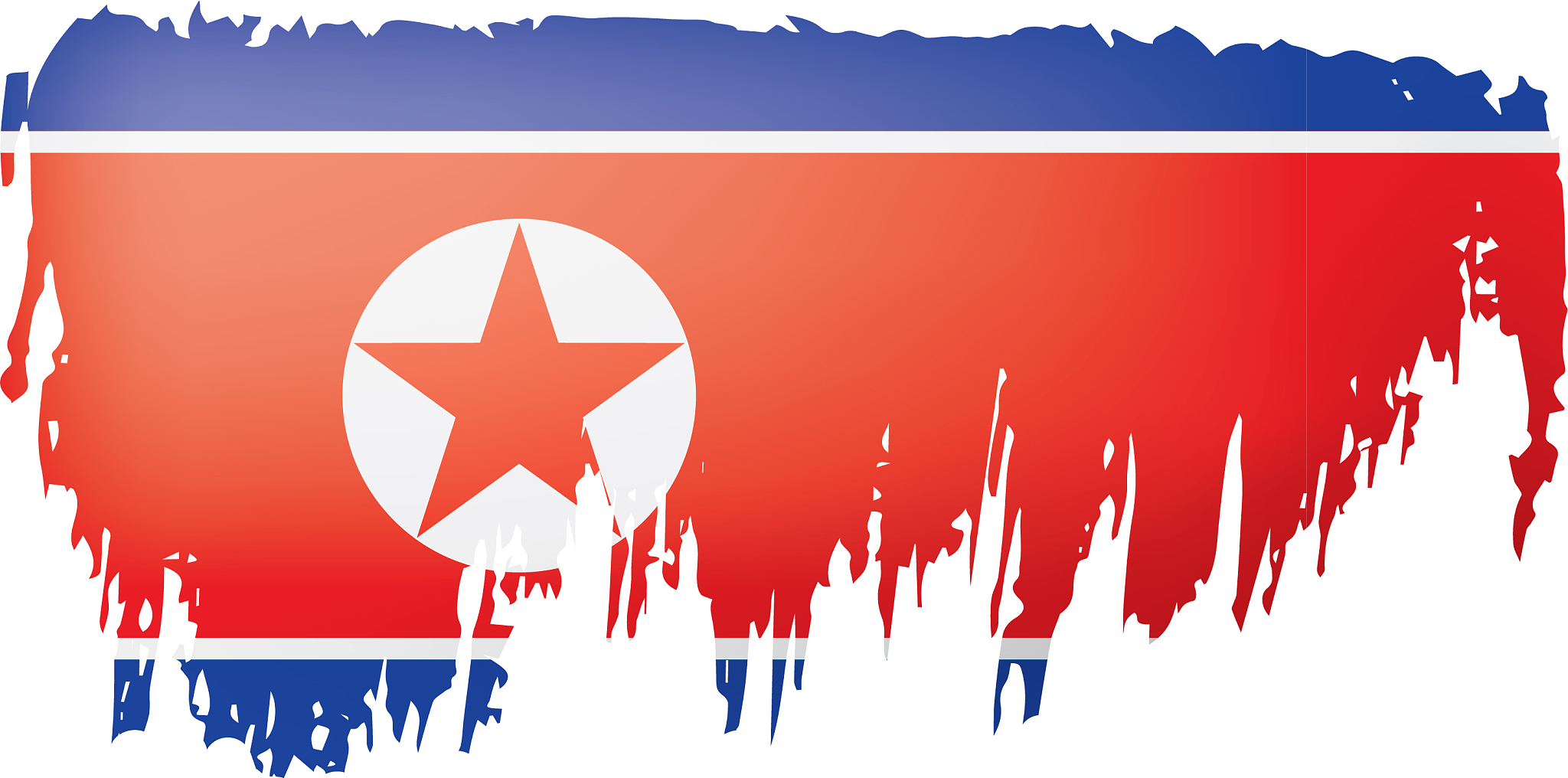 north korea flag on a white