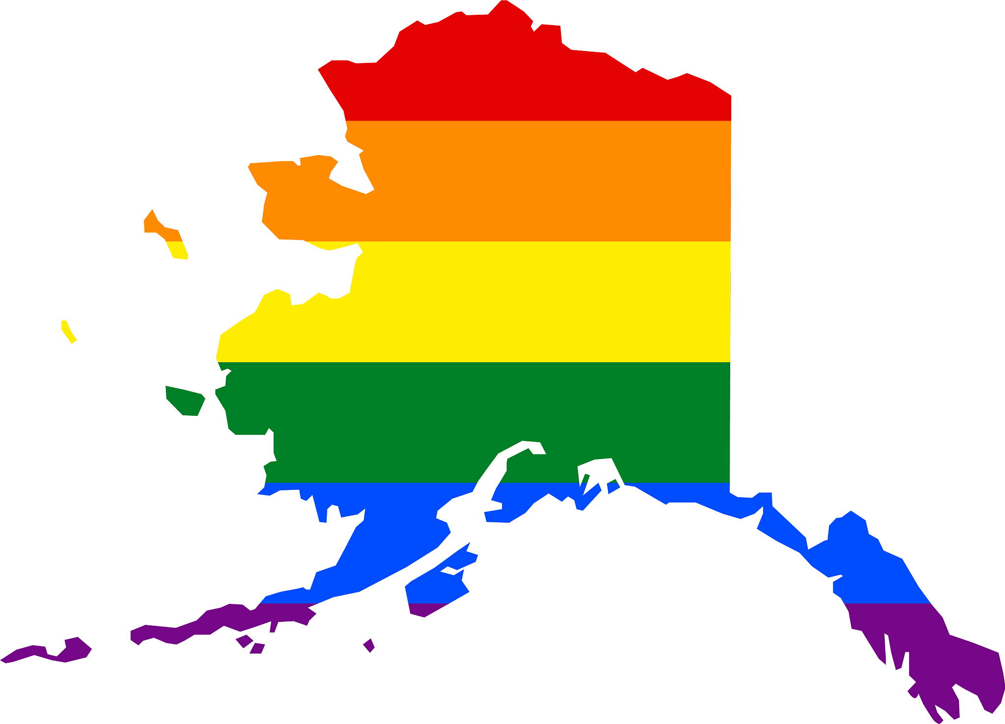 lgbt flag map of alaska