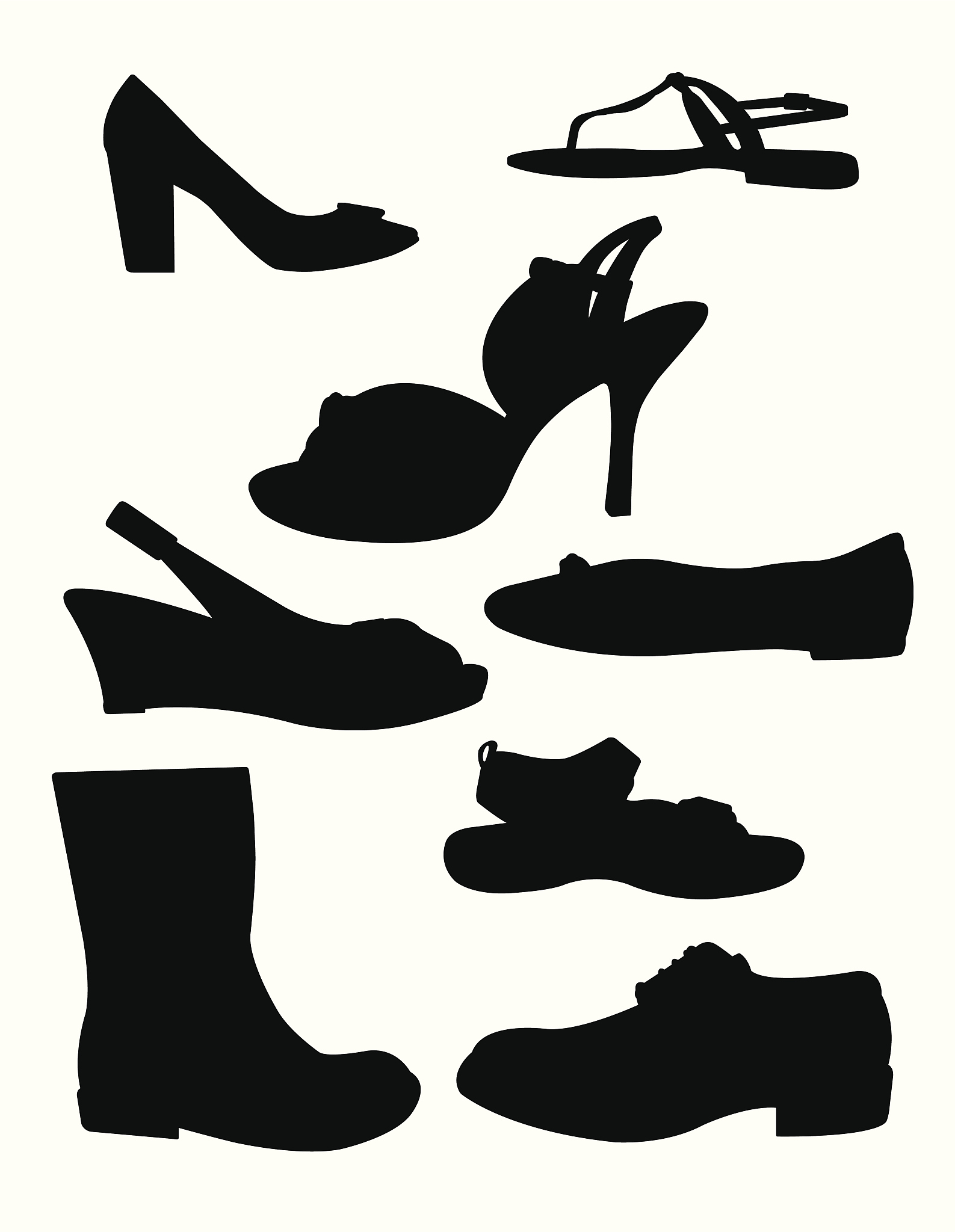 shoe silhouettes