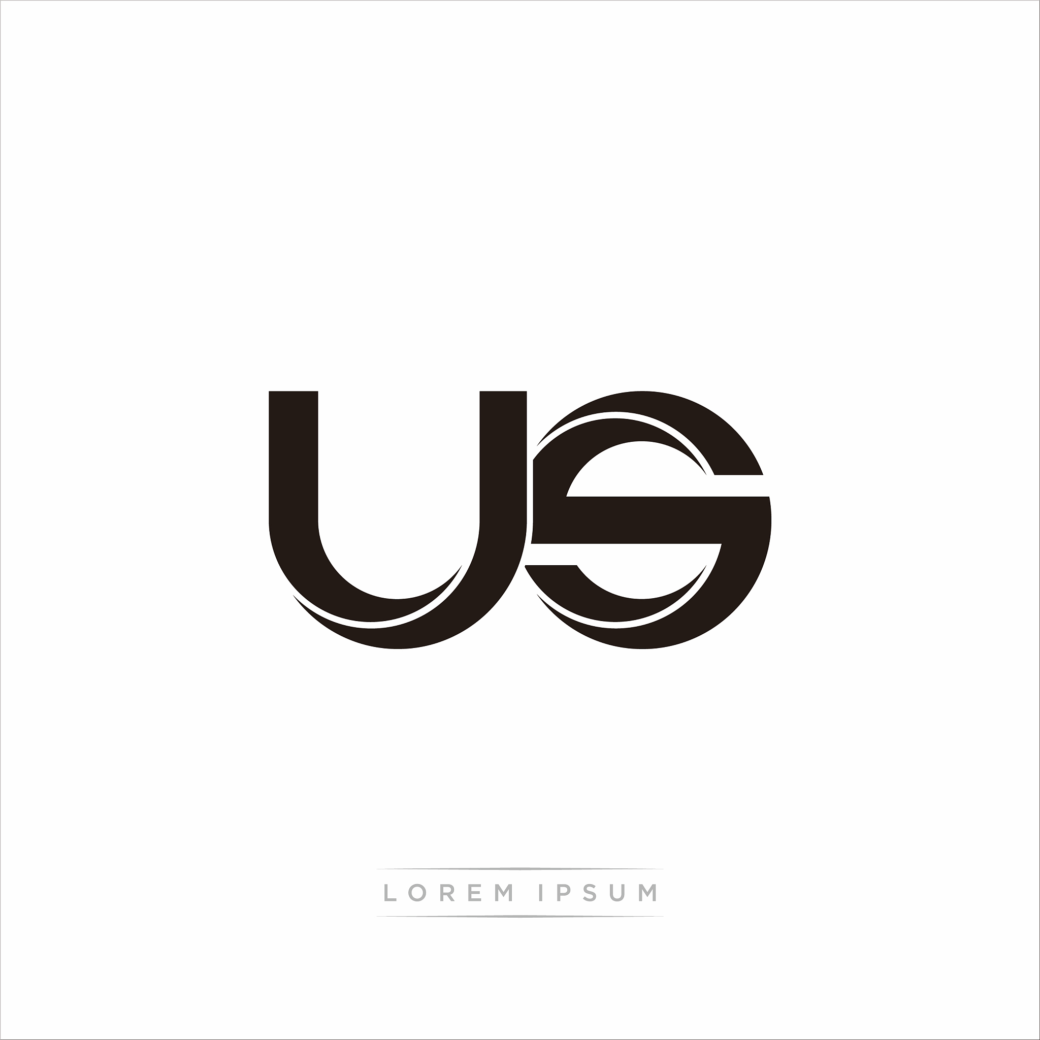 us initial letter split lowercase modern monogram