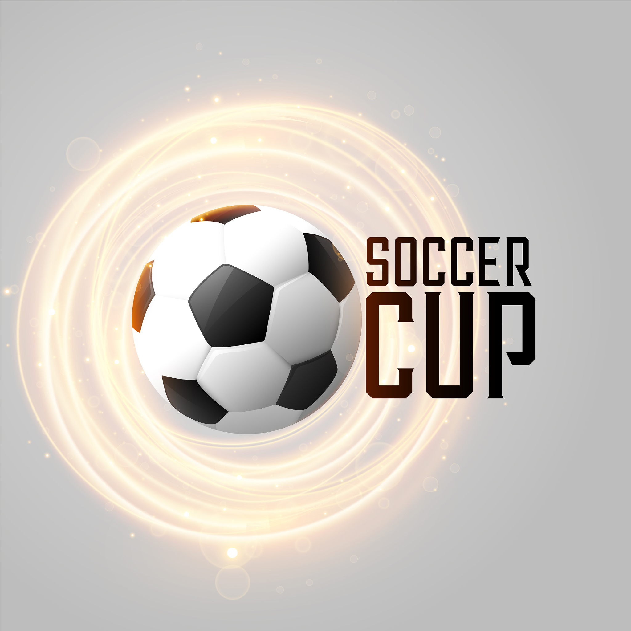 soccer cup background with football and glowing