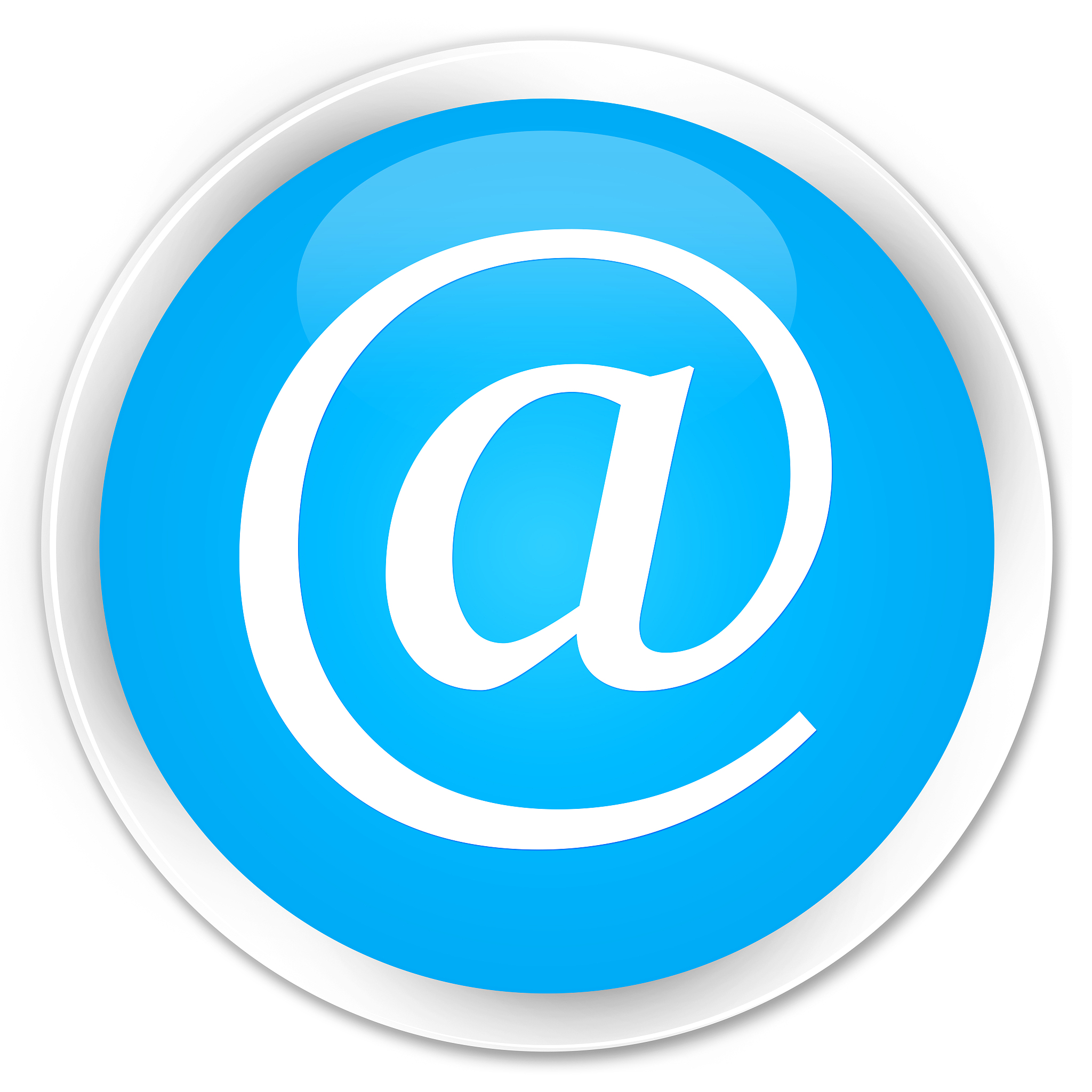 email address icon cyan blue glossy round button