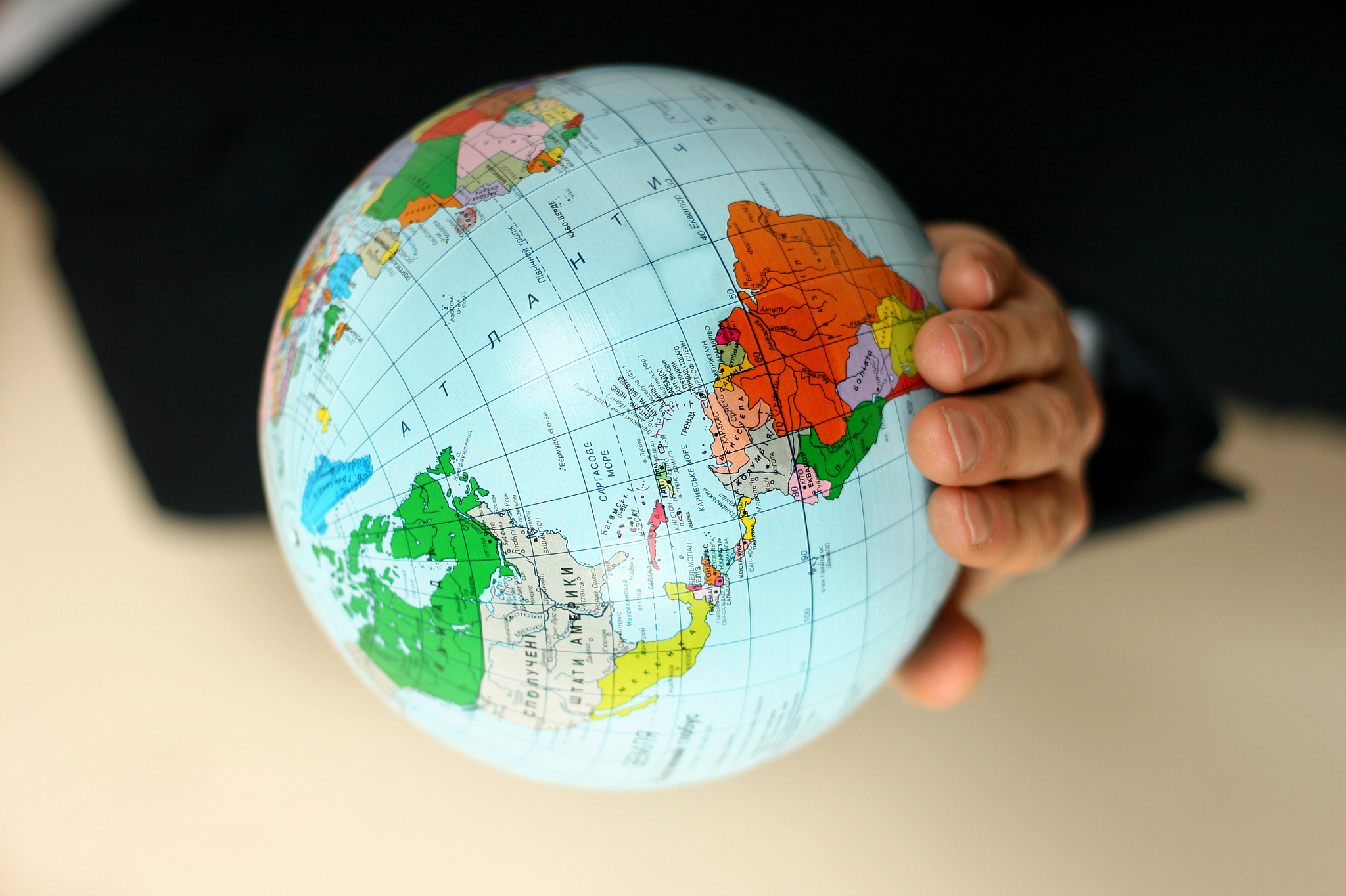 globe in hand