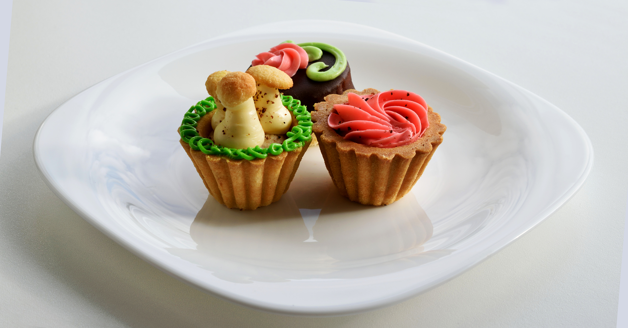 cakes on white plate
