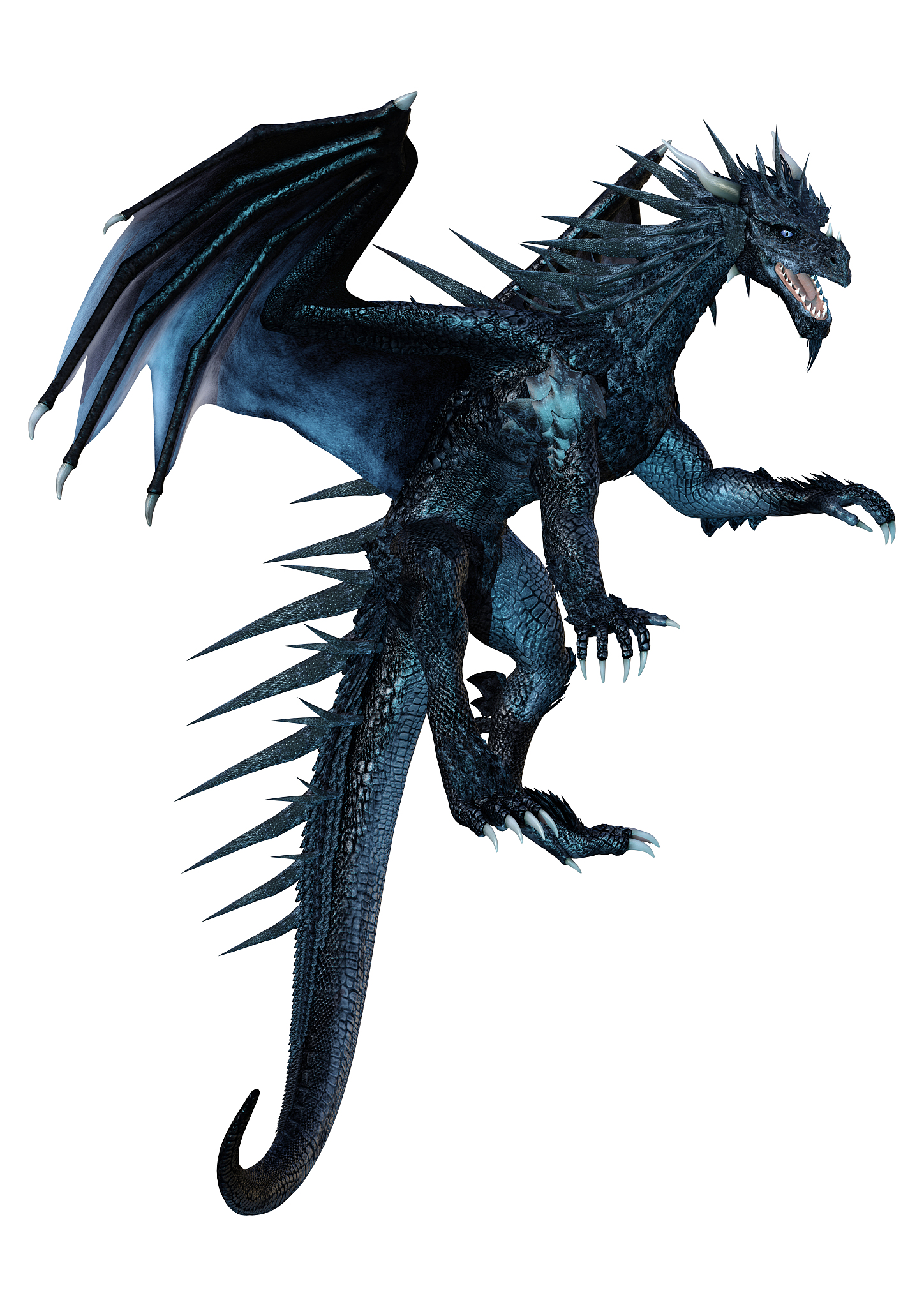 3d illustration fantasy dragon on white