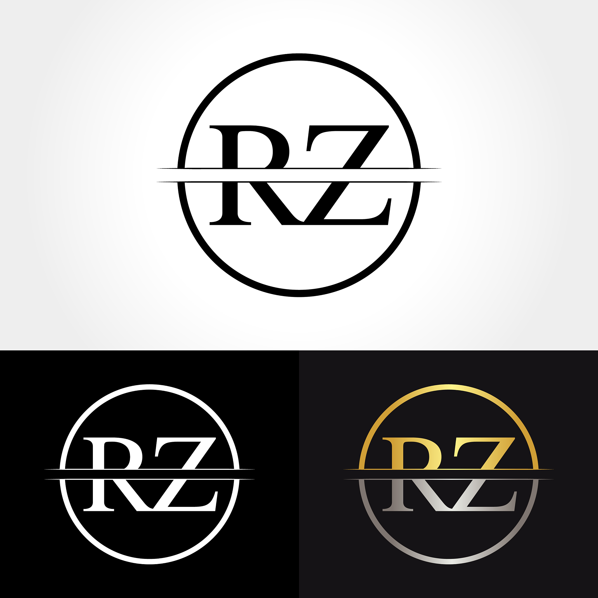 abstract letter rz logo design template creative