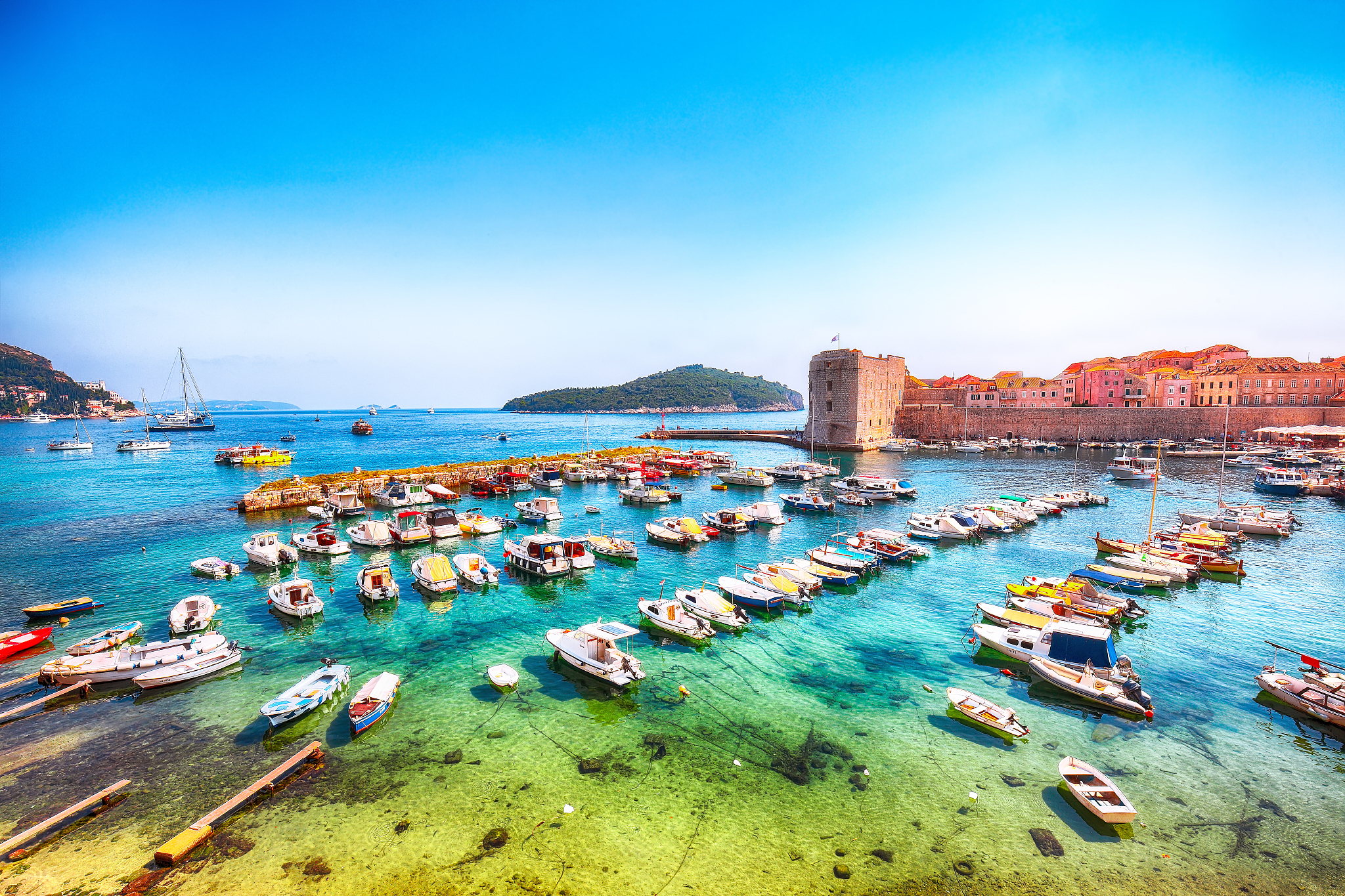 old port of the historic town dubrovnik