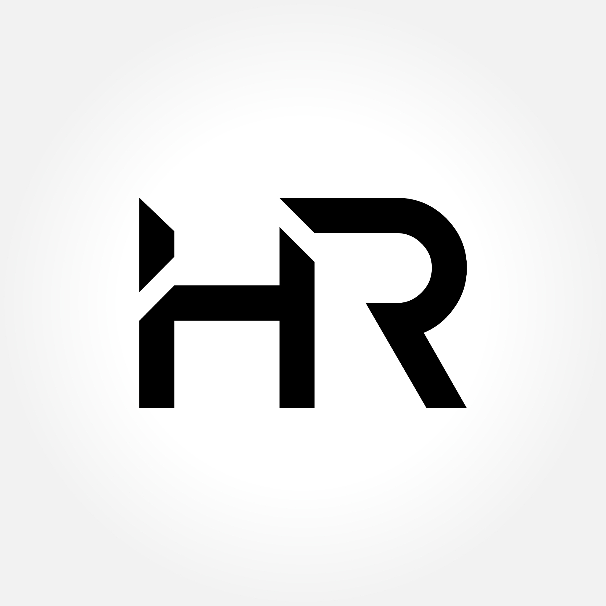 letter hr logo design linked template with black
