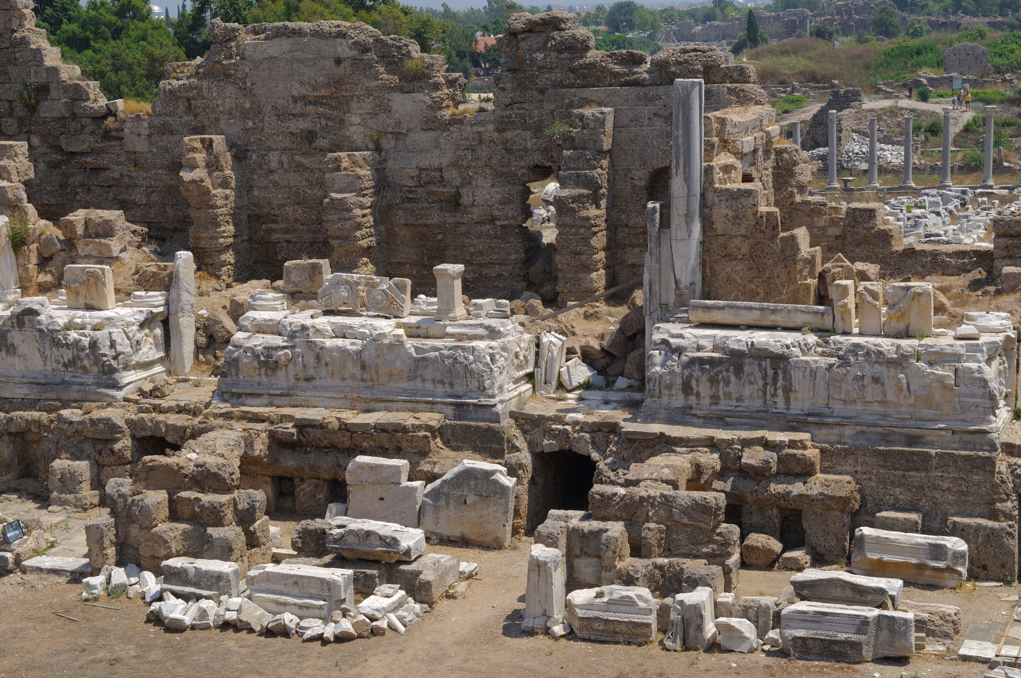 the ruins of the ancient amphitheater. turkey