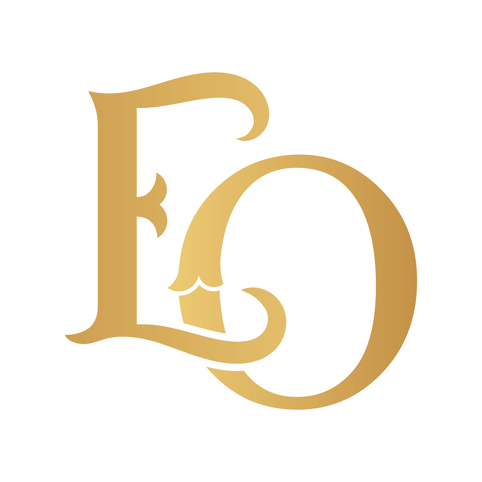 golden eo monogram.