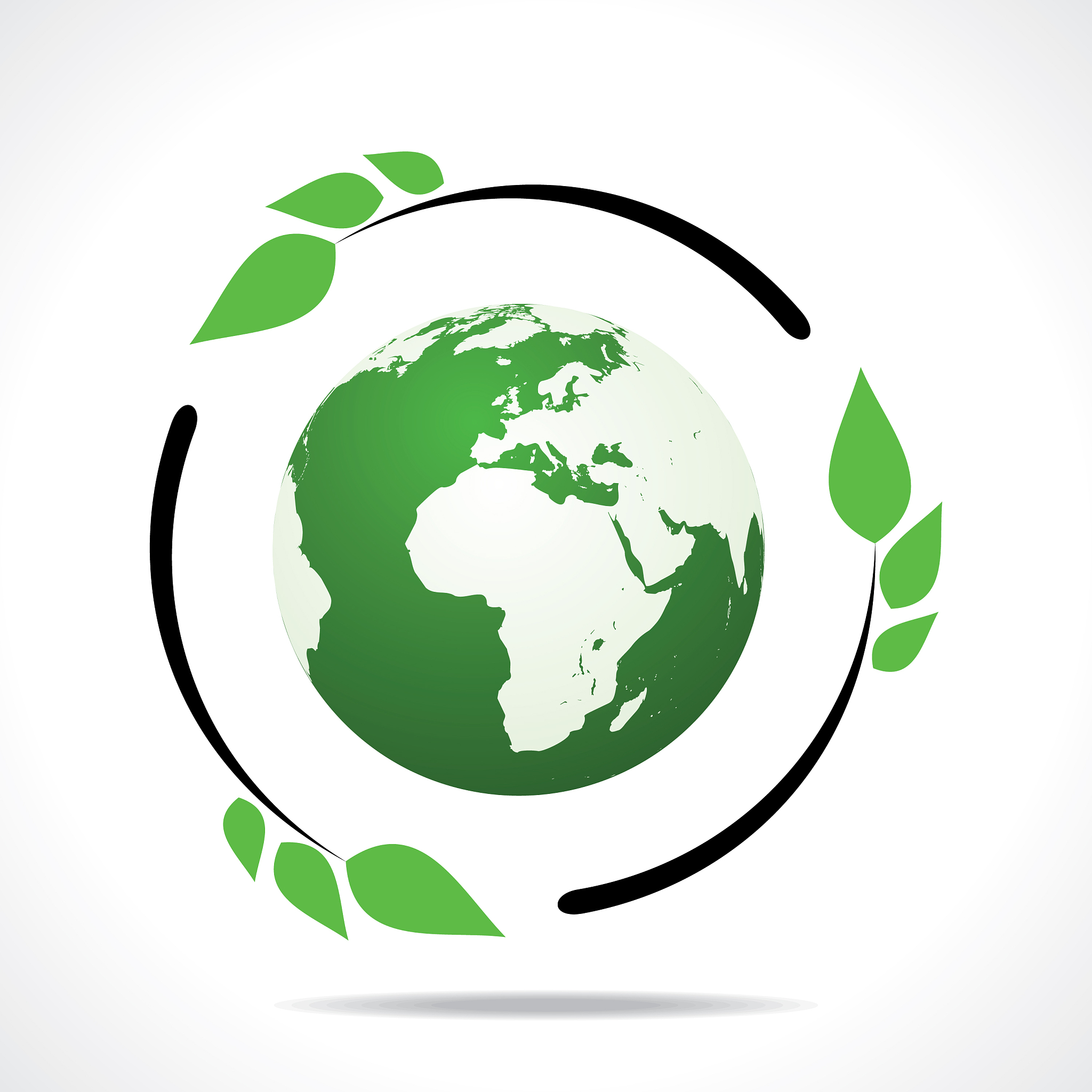 eco friendly earth with green leaf design