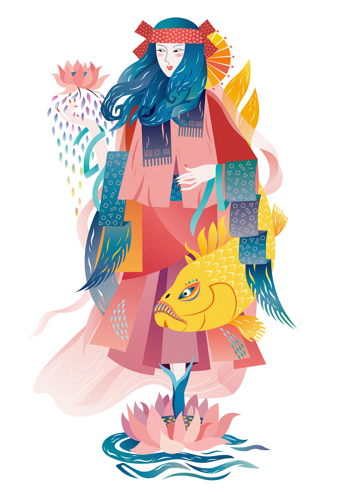 《月出》人物插图设计