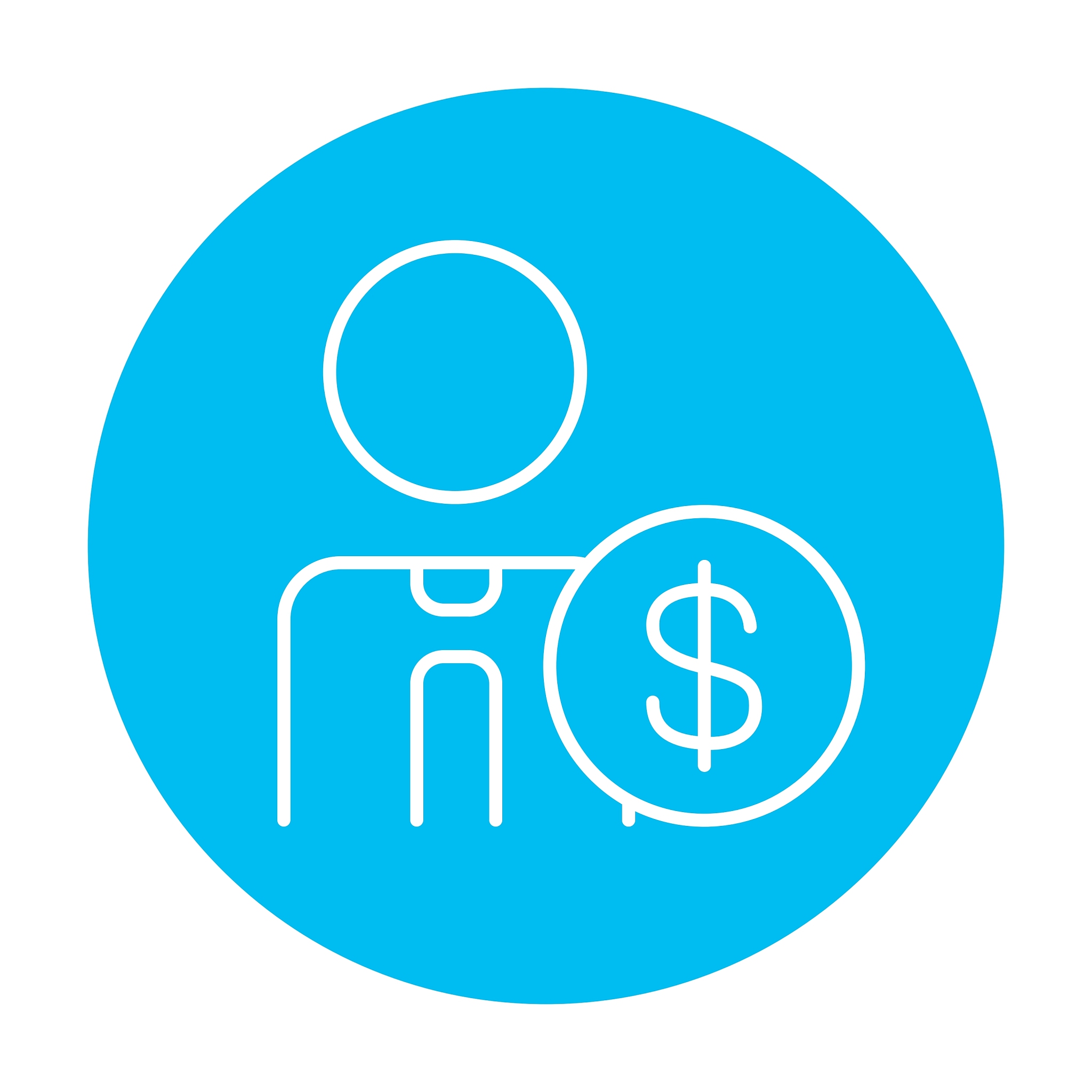 man with dollar sign line icon