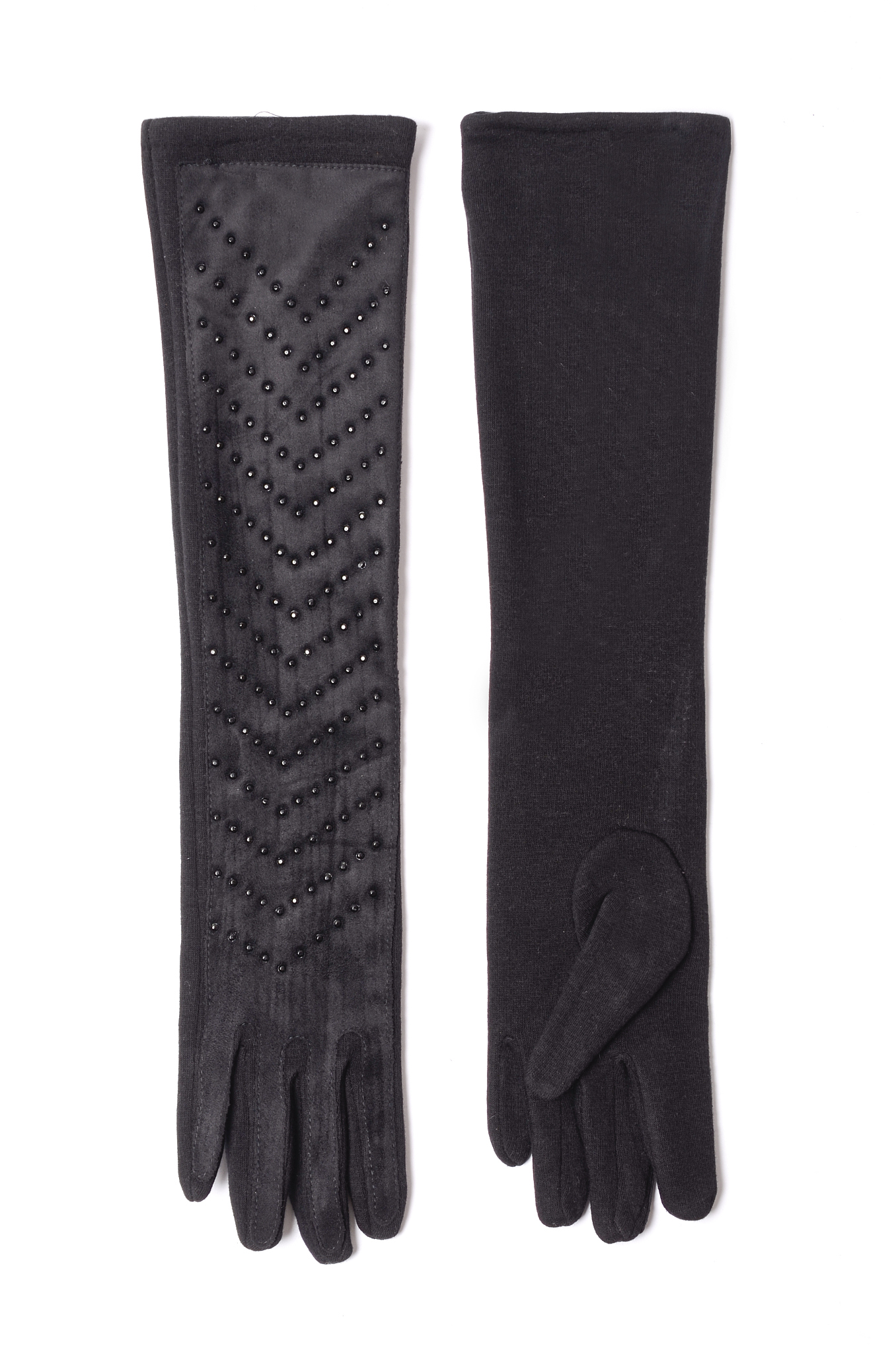 black long gloves isolated on white