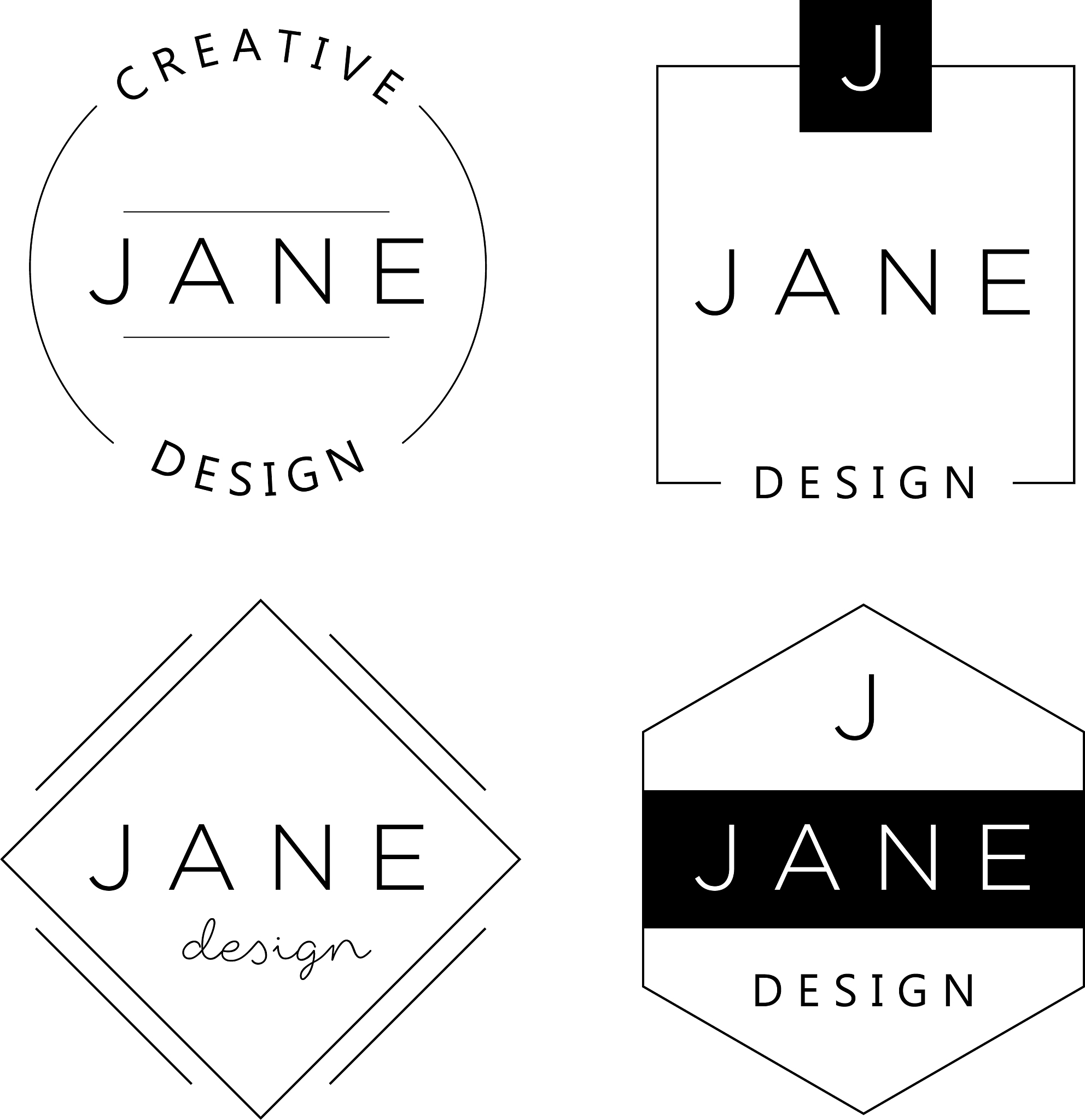 set of personal logo templates basic elements for